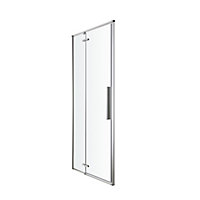 GoodHome Ezili Minimal frame Grey Clear glass No design Hinged Shower Door (H)195cm (W)78cm