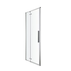 GoodHome Ezili Minimal frame Grey Clear glass No design Hinged Shower Door (H)195cm (W)78cm