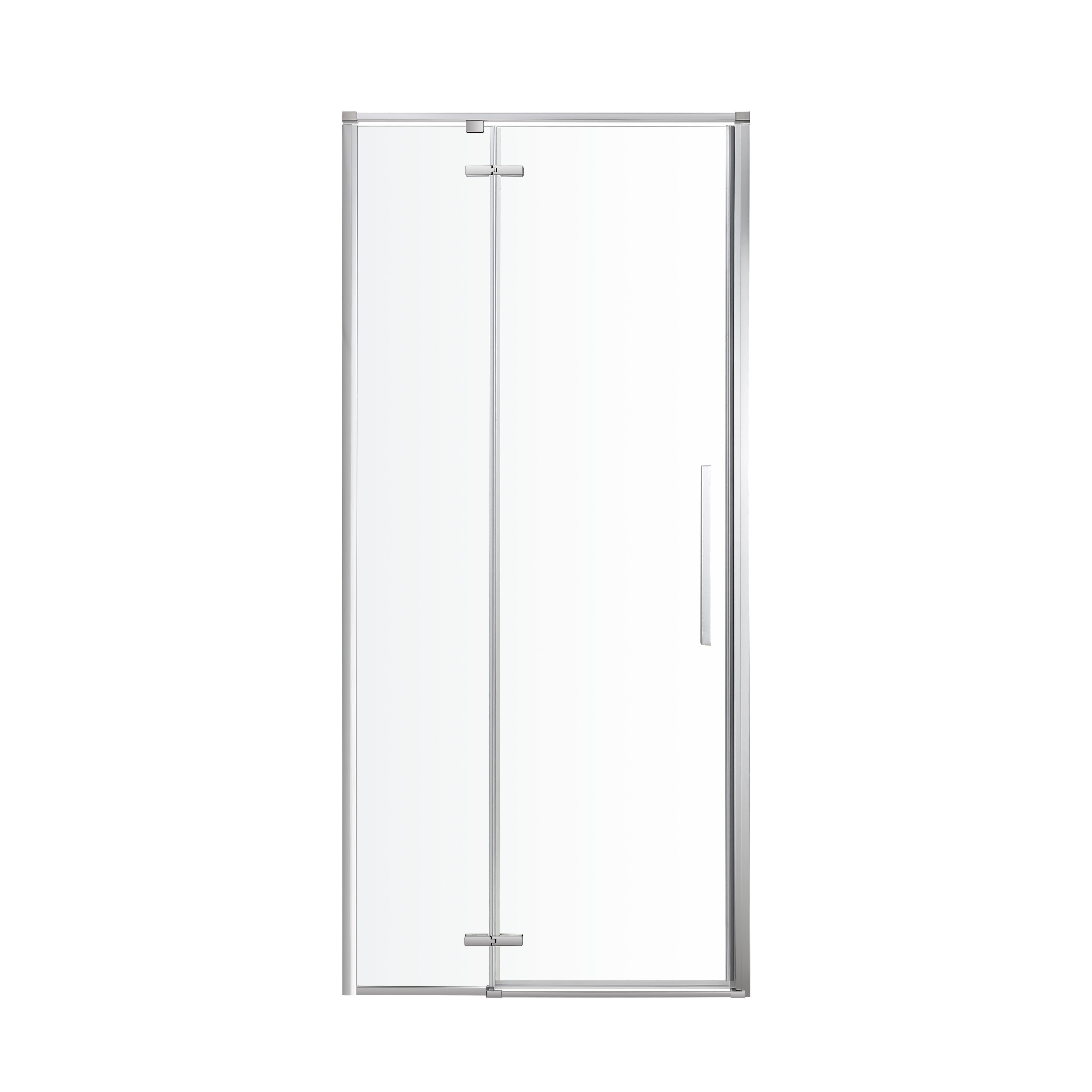 GoodHome Ezili Minimal frame Grey Clear glass No design Hinged Shower Door (H)195cm (W)78cm