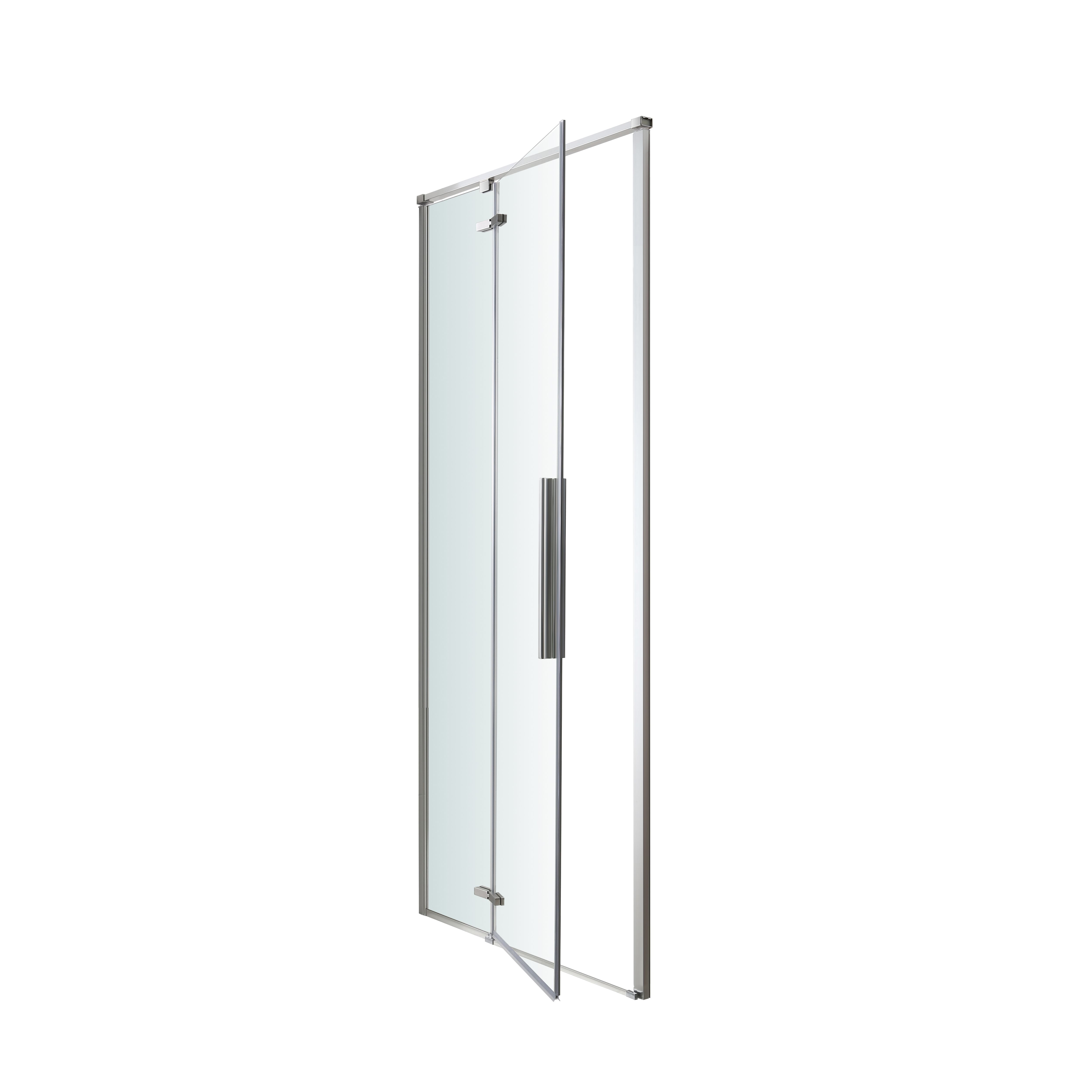 GoodHome Ezili Minimal frame Grey Clear glass No design Hinged Shower Door (H)195cm (W)78cm