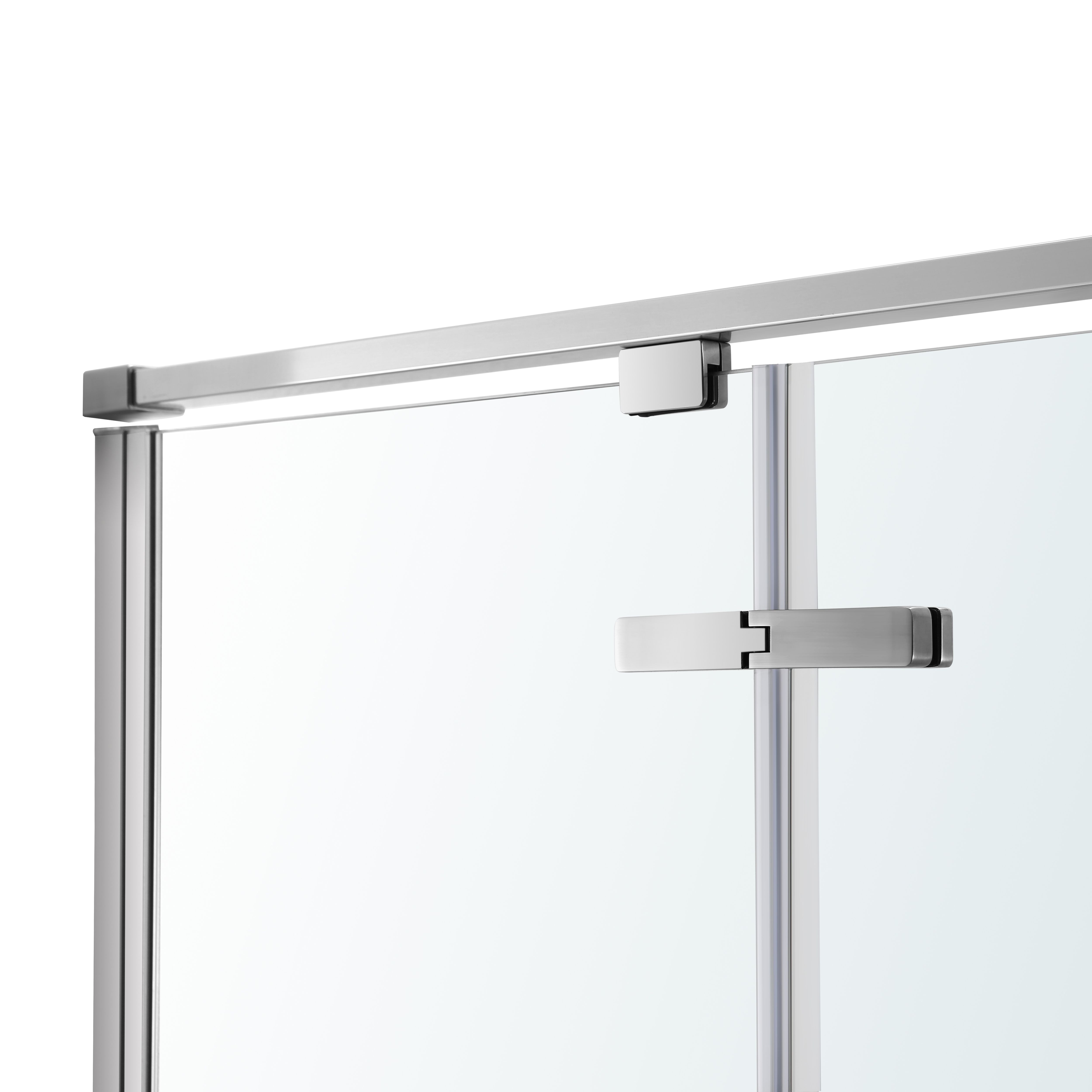 GoodHome Ezili Minimal frame Grey Clear glass No design Hinged Shower Door (H)195cm (W)78cm