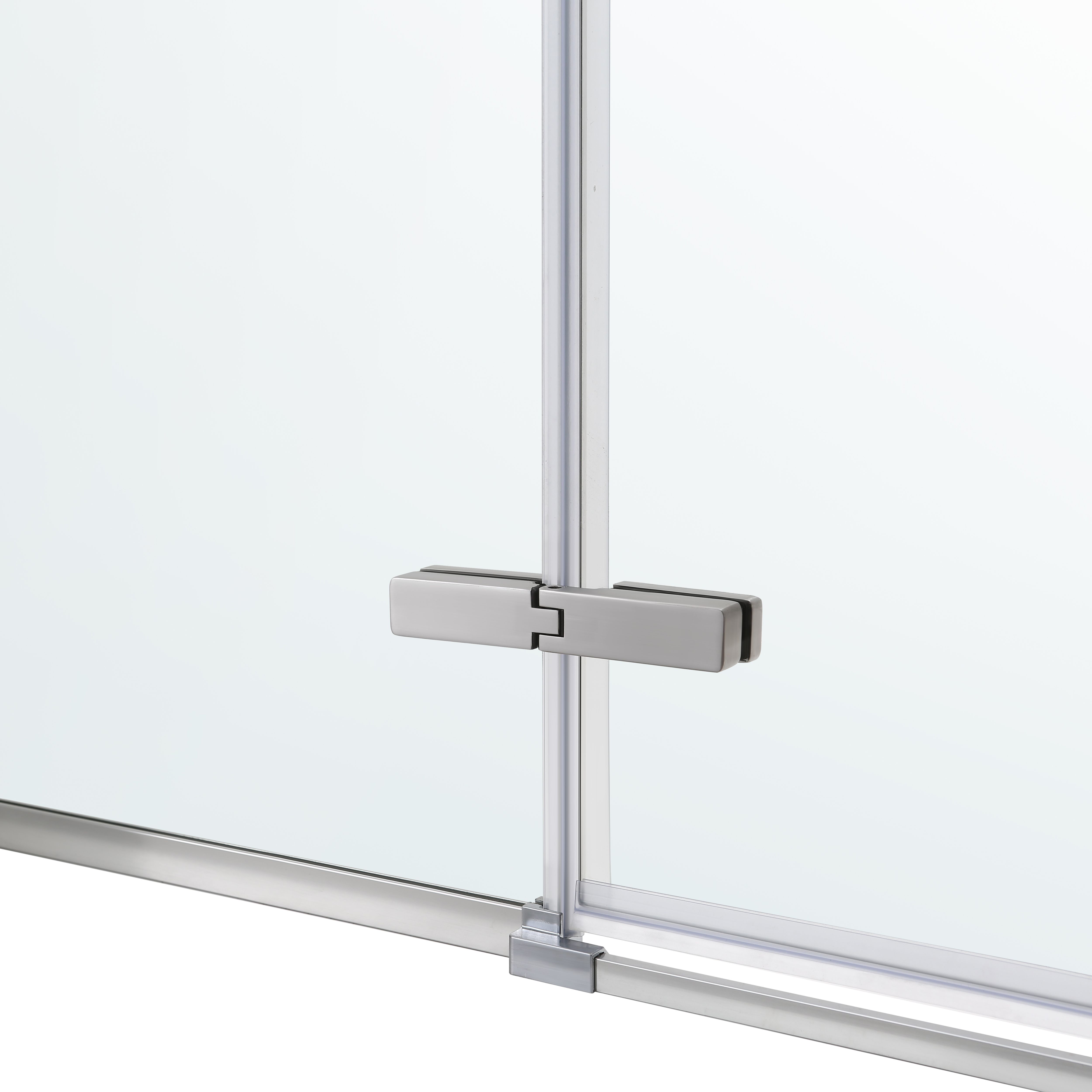 GoodHome Ezili Minimal frame Grey Clear glass No design Hinged Shower Door (H)195cm (W)78cm