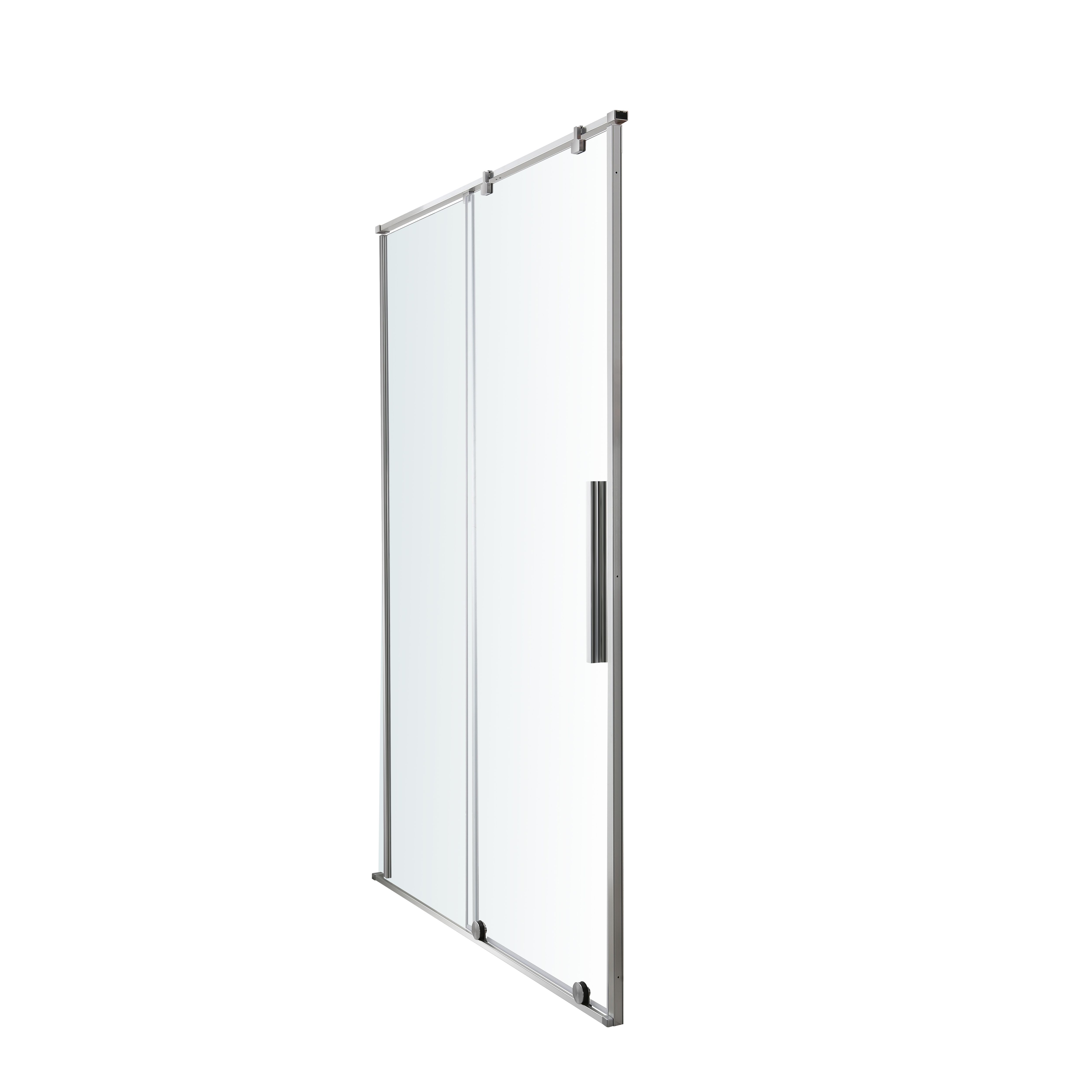 GoodHome Ezili Minimal frame Silver effect Clear Sliding Shower Door (H)195cm (W)98cm