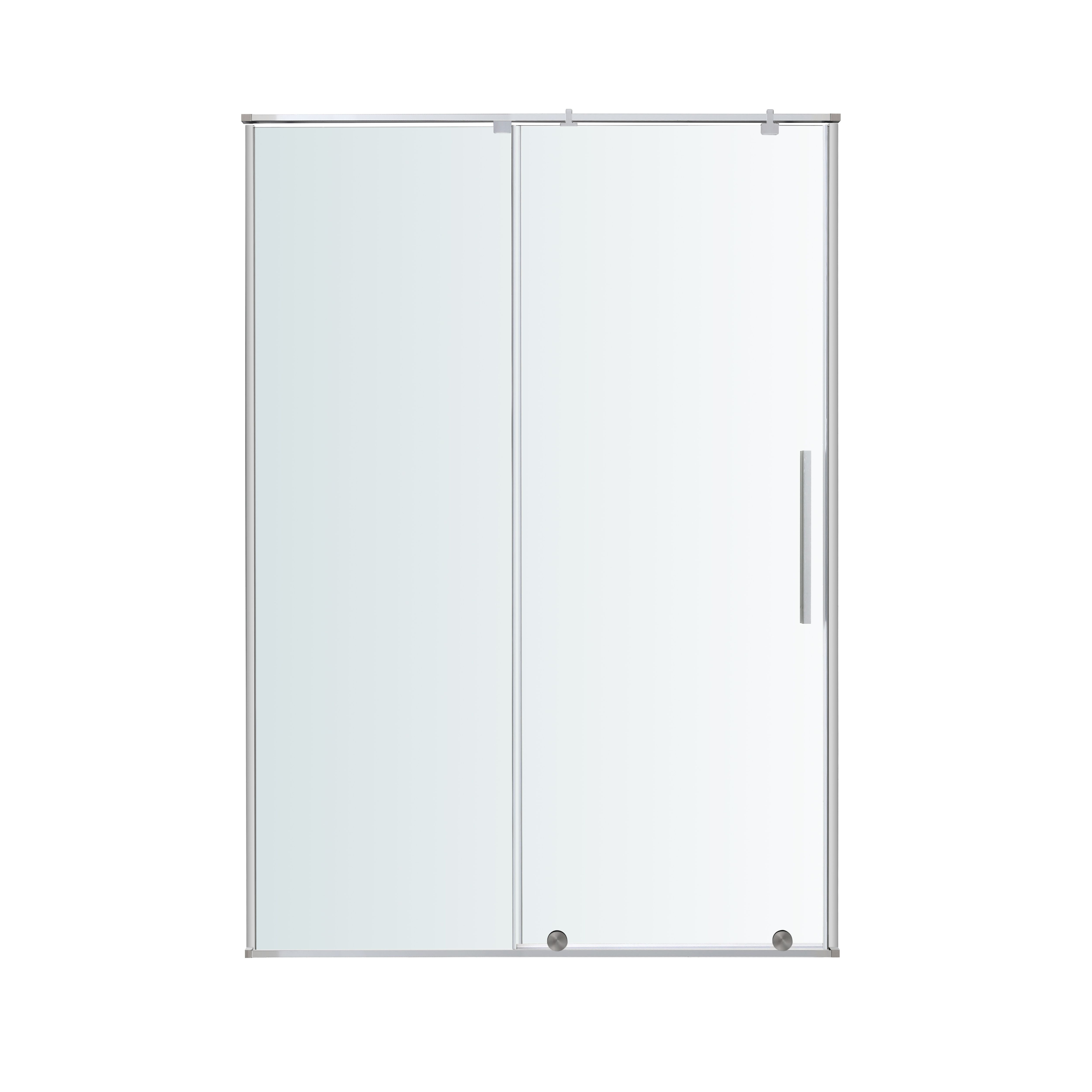 GoodHome Ezili Minimal frame Silver effect Clear Sliding Shower Door (H)195cm (W)98cm