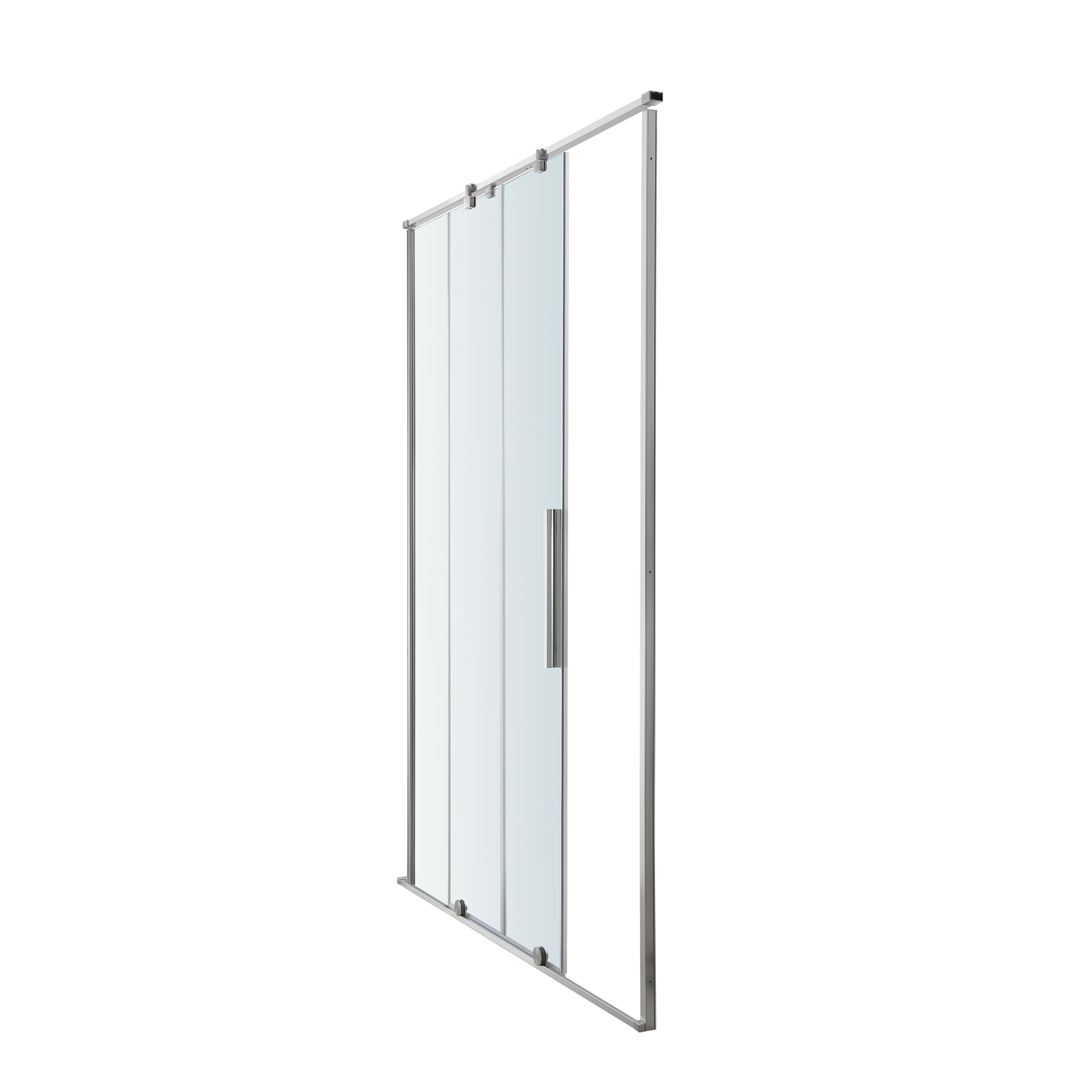 GoodHome Ezili Minimal frame Silver effect Clear Sliding Shower Door (H)195cm (W)98cm