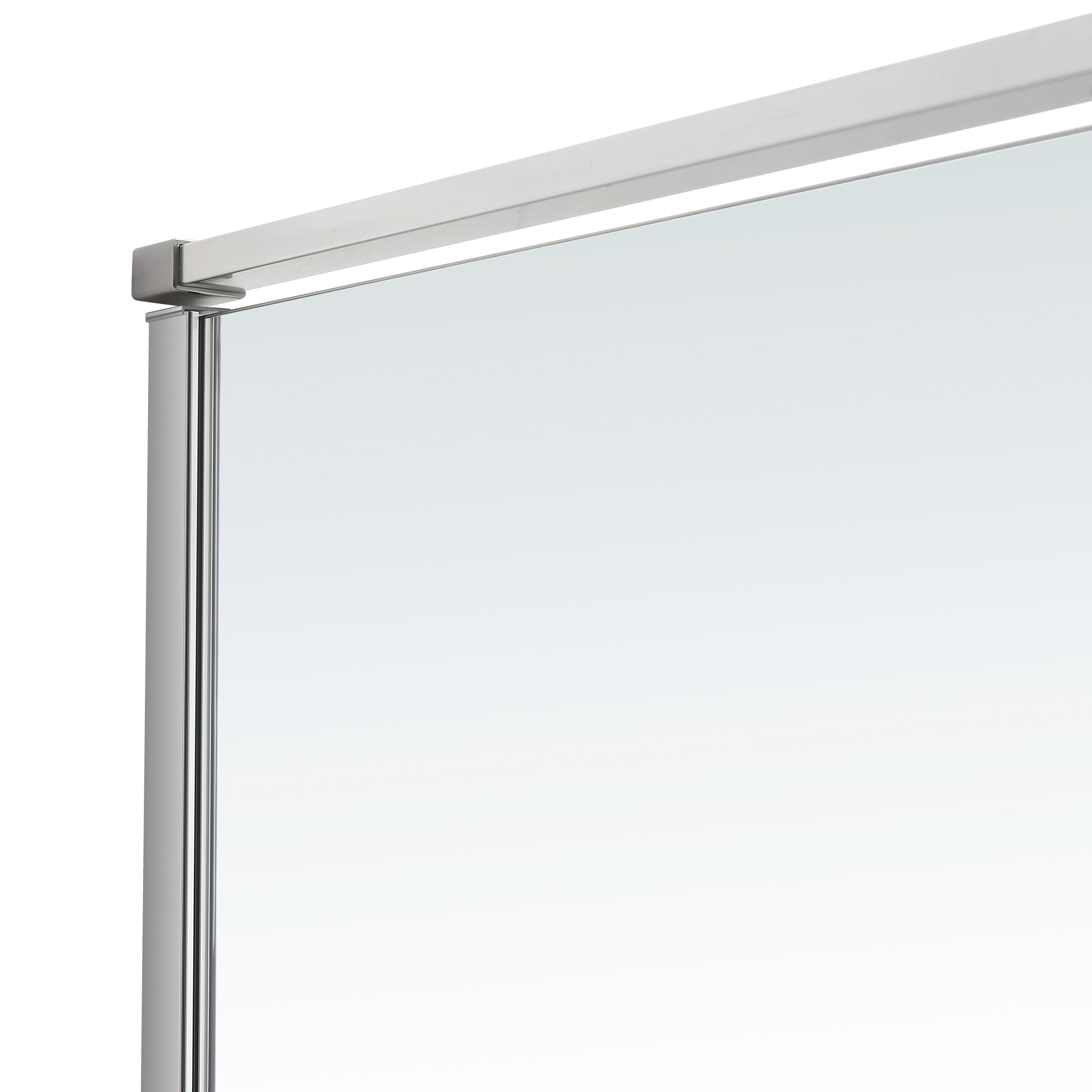GoodHome Ezili Minimal frame Silver effect Clear Sliding Shower Door (H)195cm (W)98cm