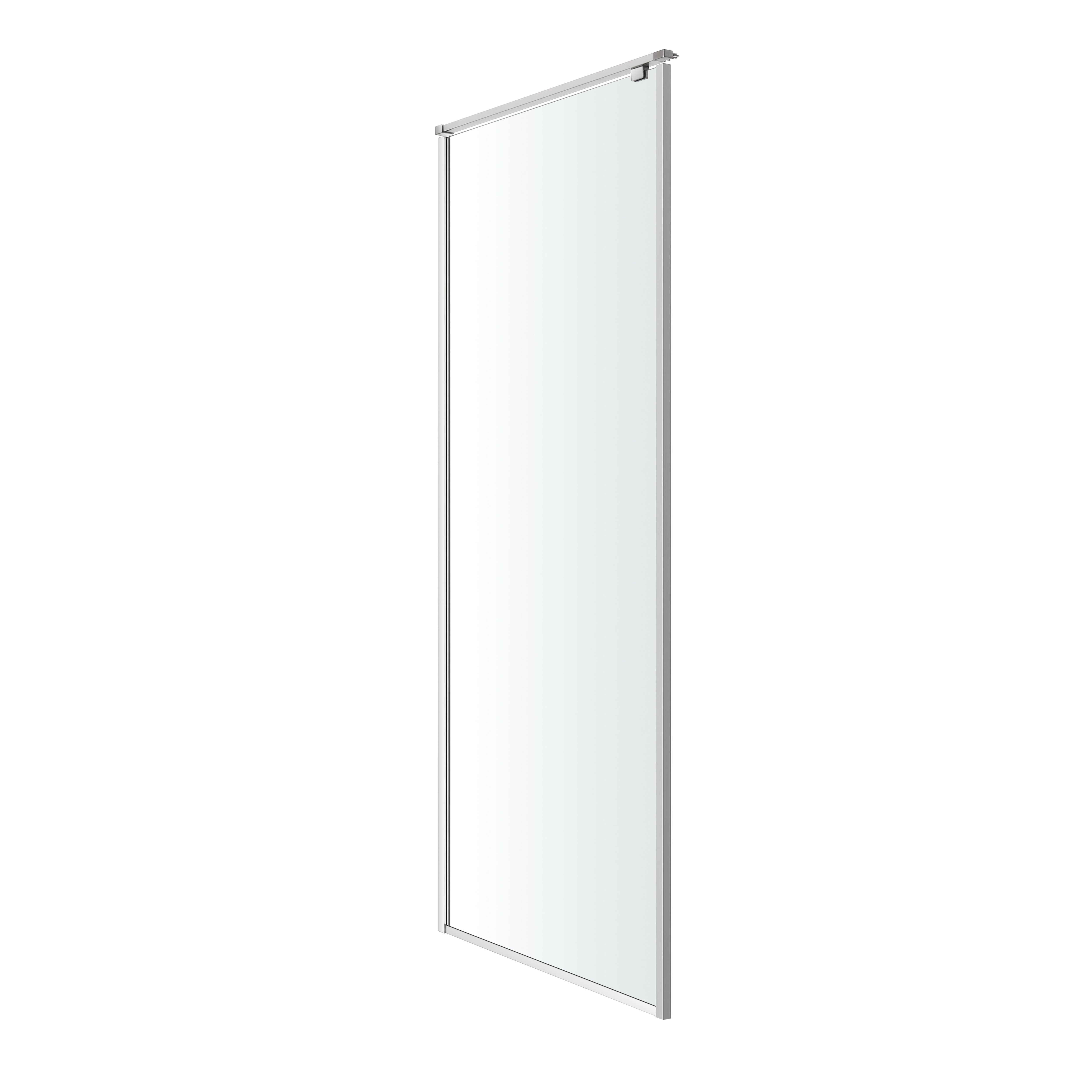 GoodHome Ezili Silver effect Clear glass Fixed Side Shower panel (H)195cm (W)90cm