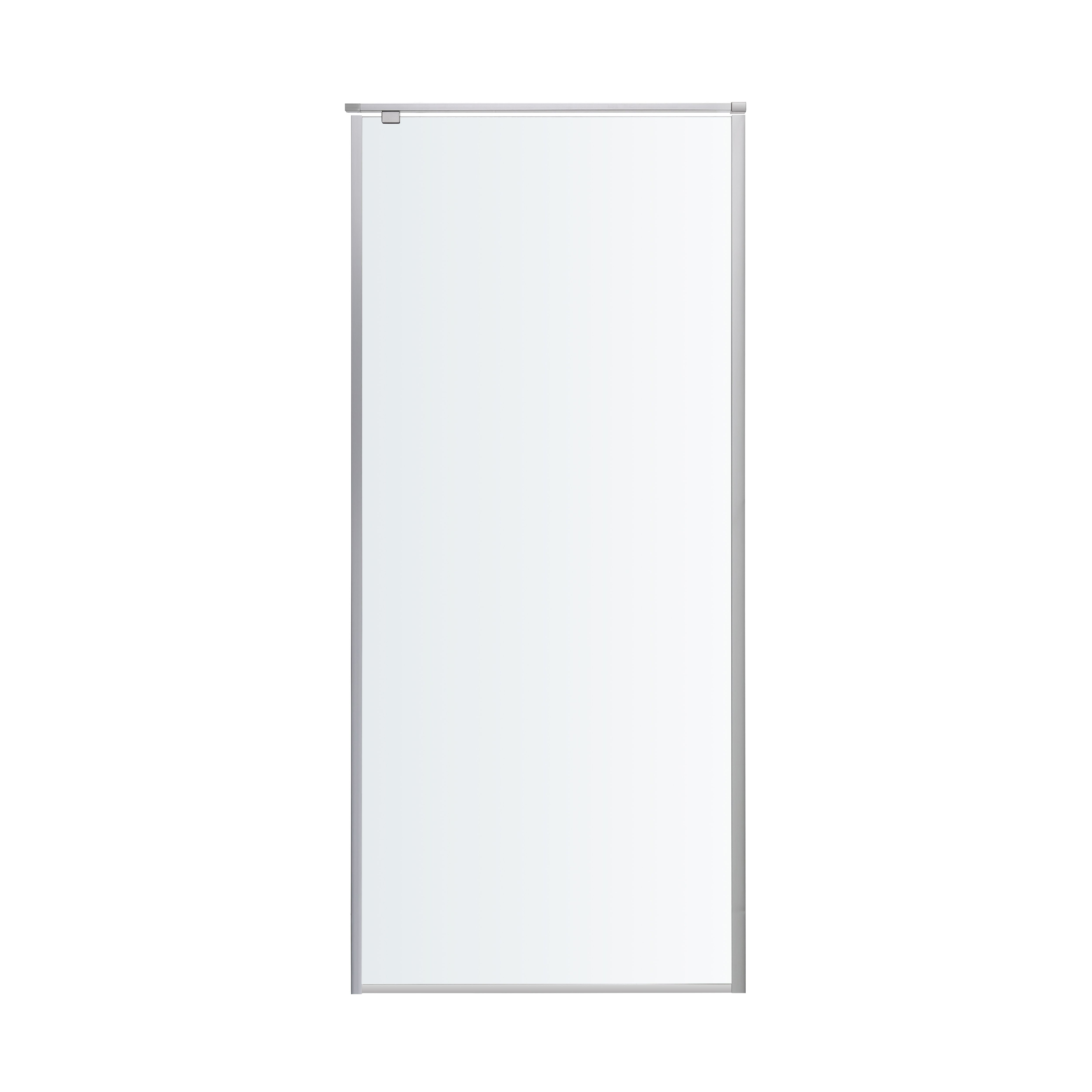 GoodHome Ezili Silver effect Clear glass Fixed Side Shower panel (H)195cm (W)90cm