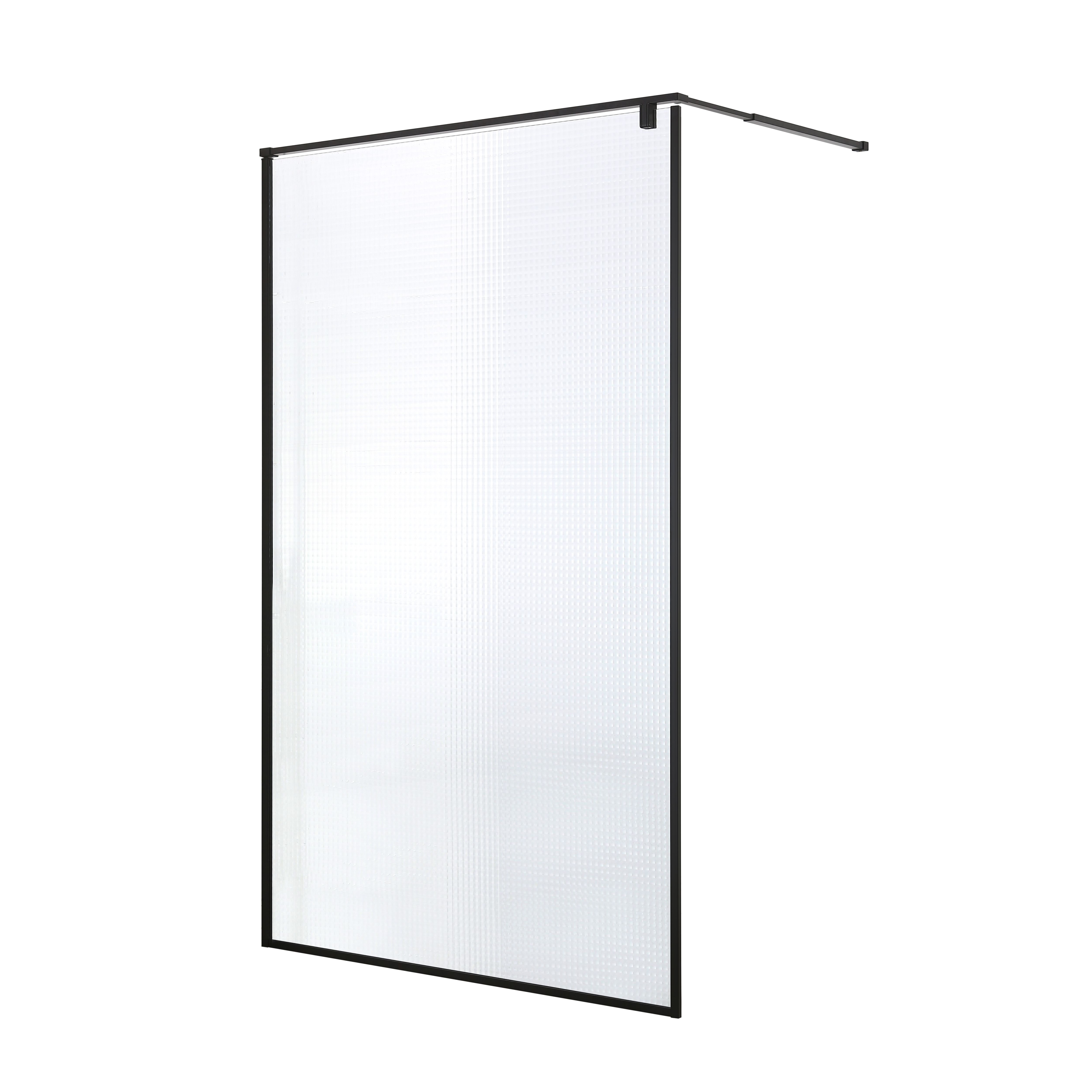 GoodHome Ezili Textured glass Minimal frame Walk-in Wet room glass screen (H)195cm (W)120cm