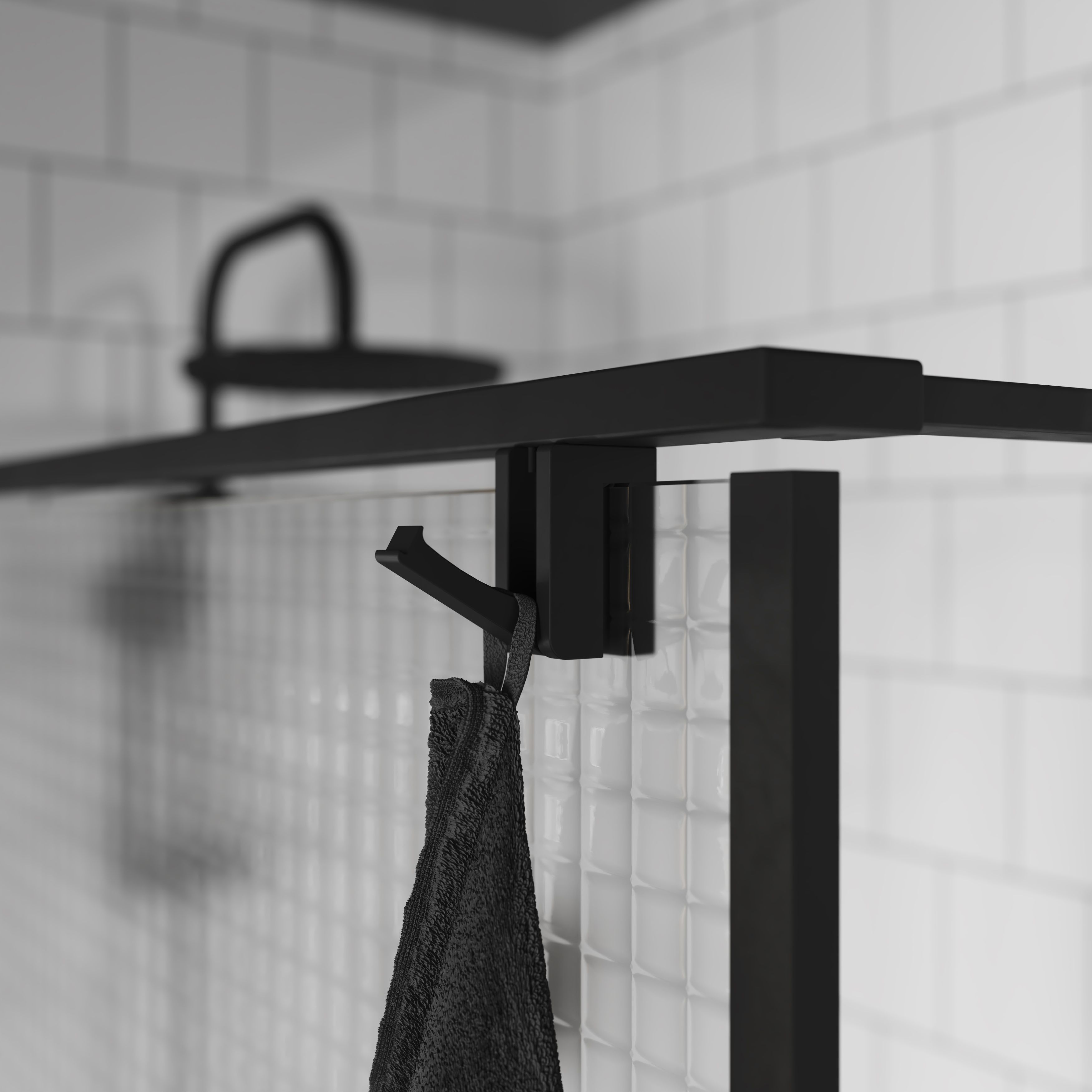 GoodHome Ezili Textured glass Minimal frame Walk-in Wet room glass screen (H)195cm (W)120cm