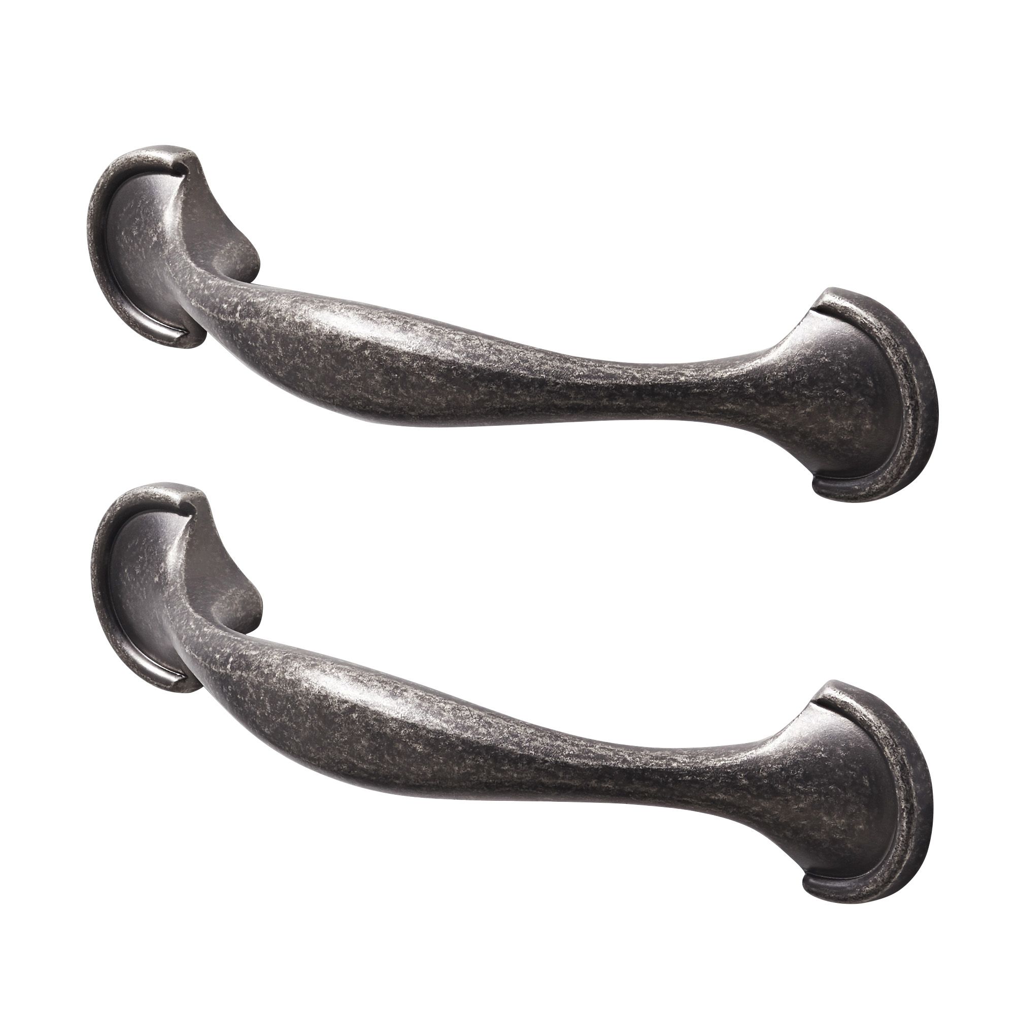 GoodHome Ezov Pewter effect Silver Kitchen Cabinet Handle (L)11.9cm