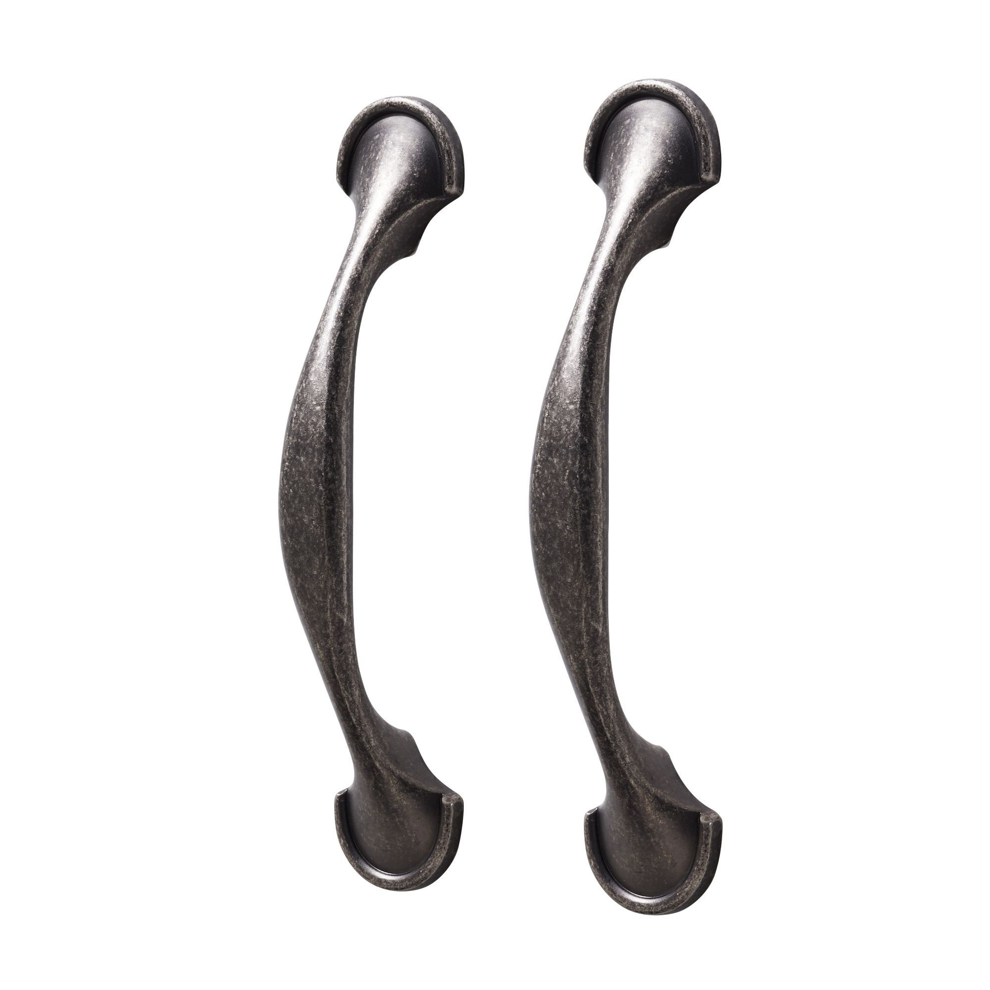 GoodHome Ezov Pewter effect Silver Kitchen Cabinet Handle (L)11.9cm