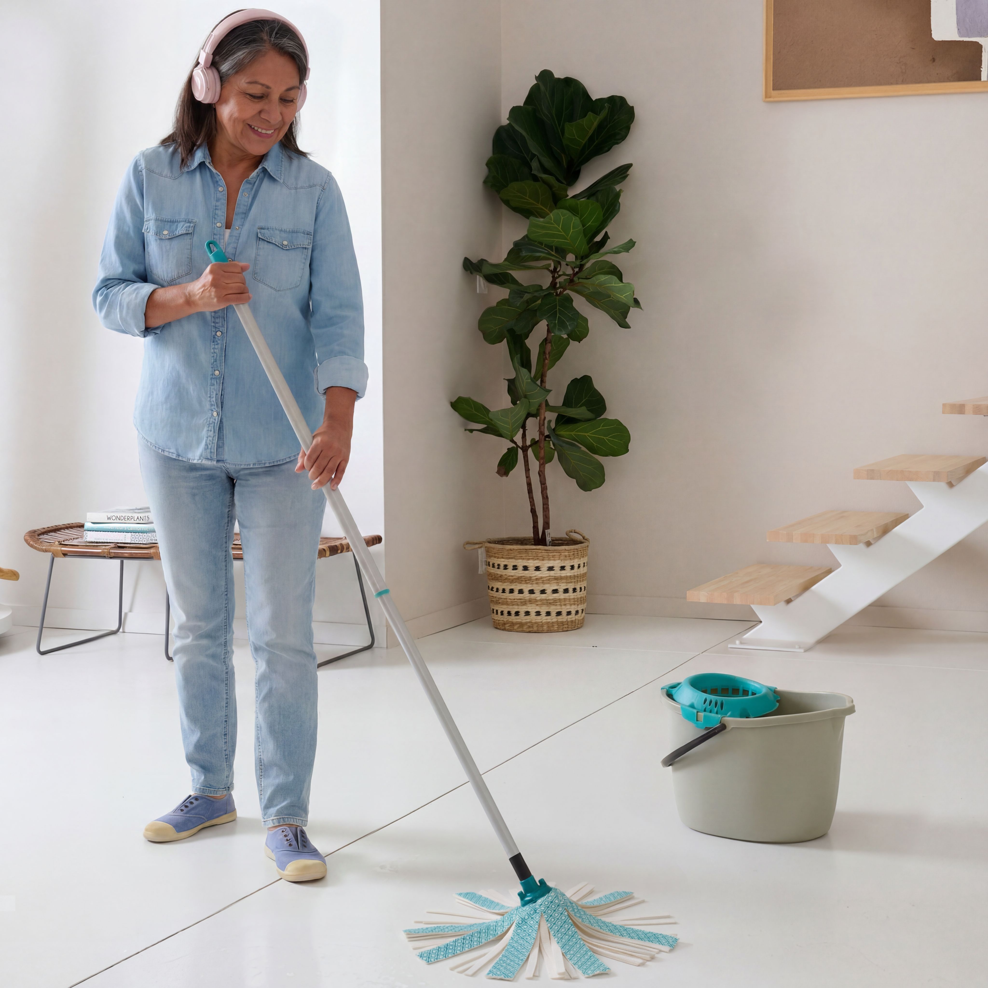GoodHome Fabric & polypropylene (PP) Hard floor String mop