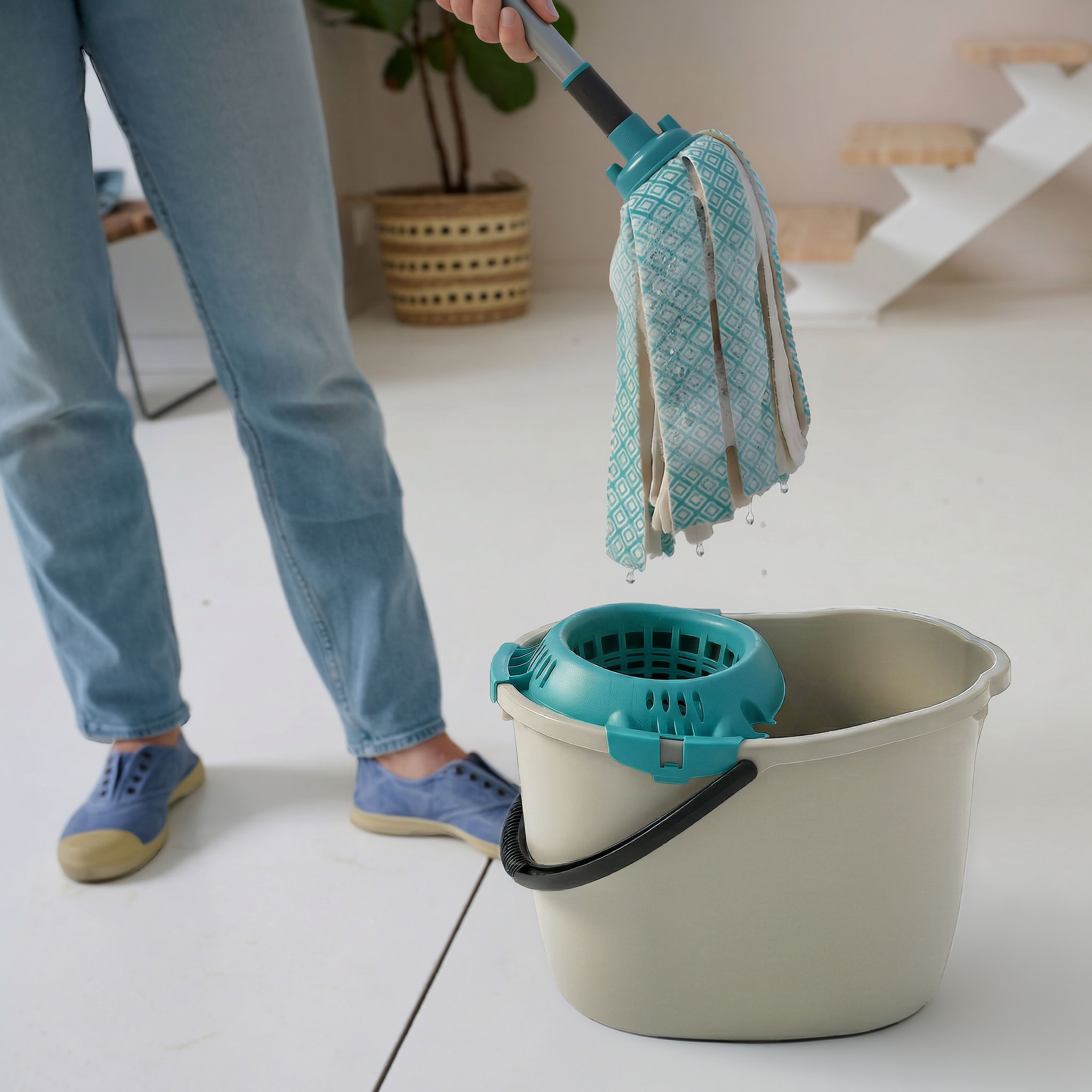 GoodHome Fabric & polypropylene (PP) Hard floor String mop