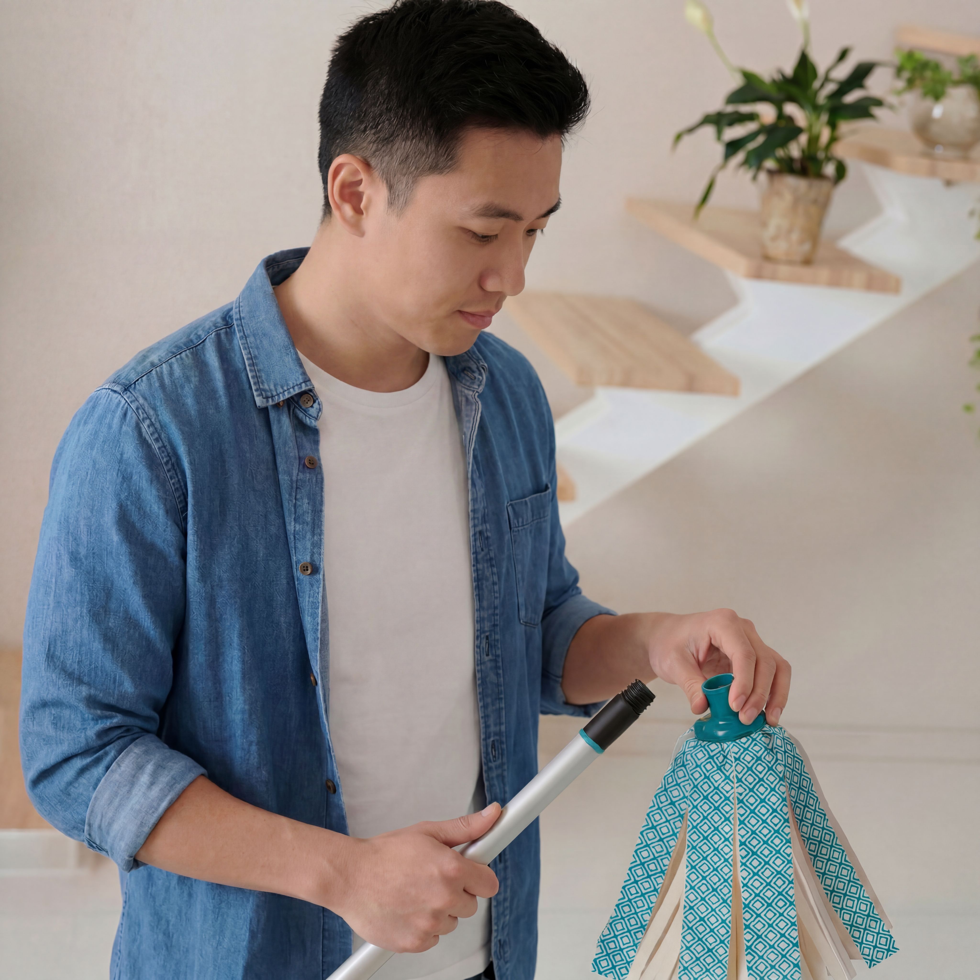 GoodHome Fabric & polypropylene (PP) Hard floor String mop