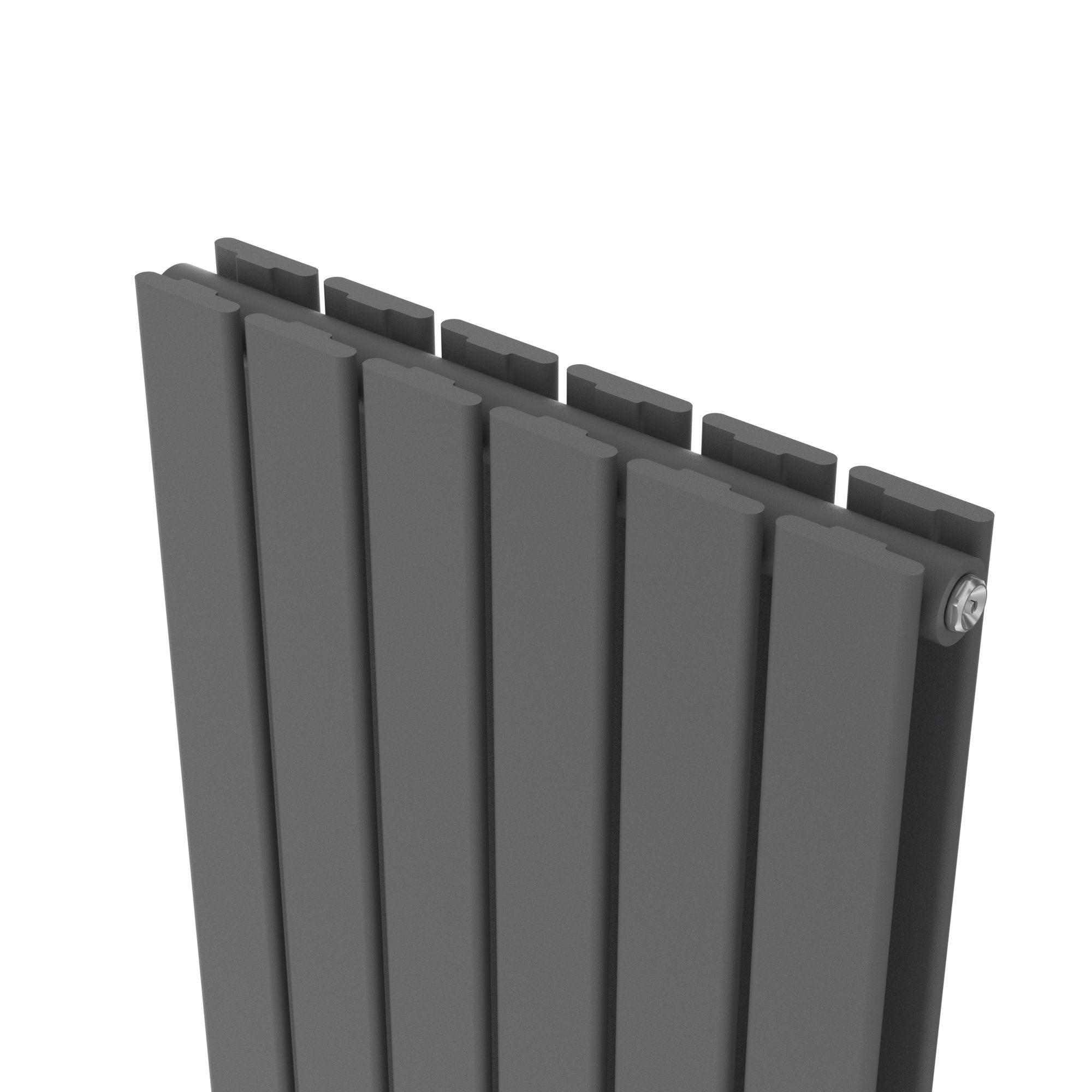GoodHome Faringdon Anthracite Vertical Designer Radiator, (W)456mm x (H)1800mm