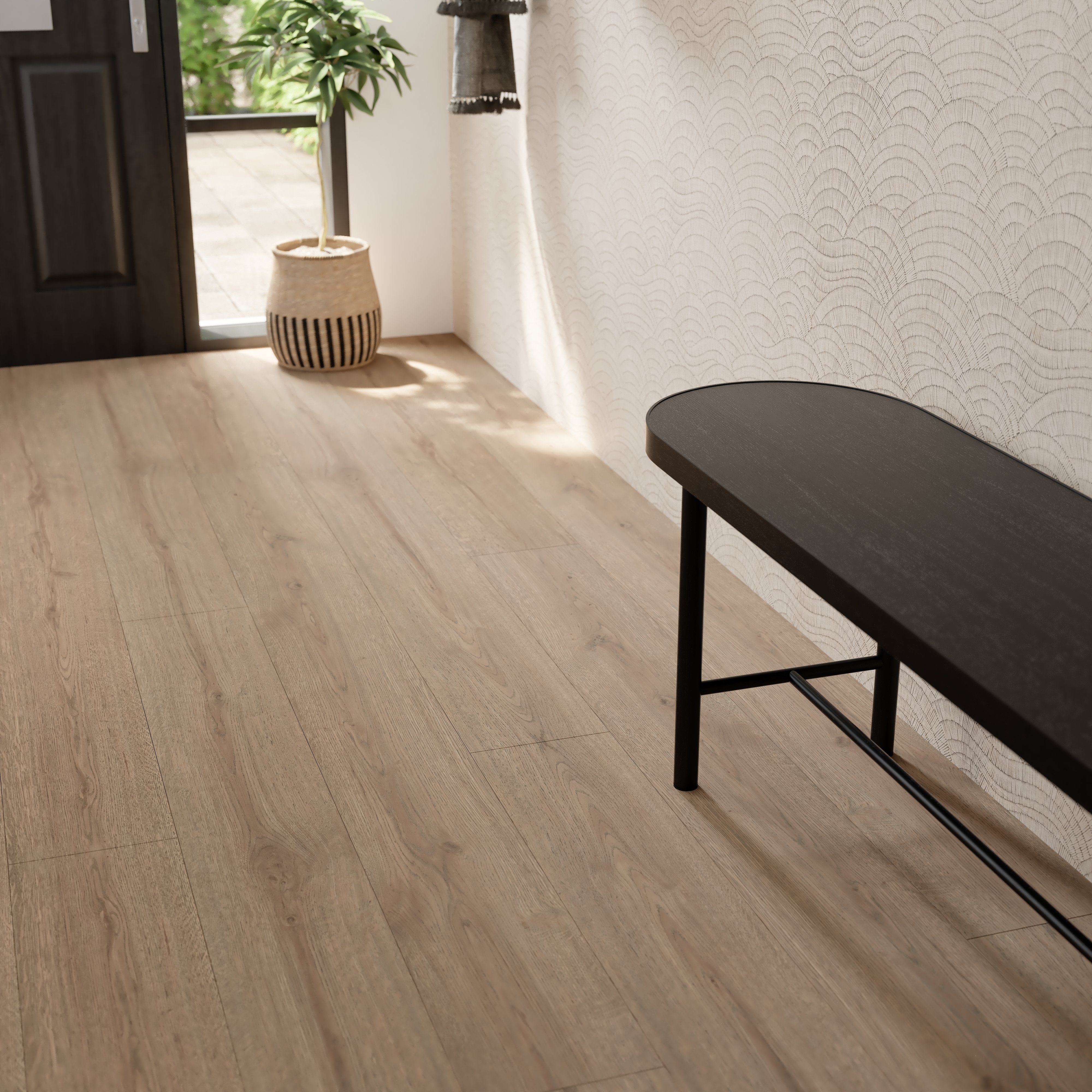 GoodHome Faversham Natural oak effect Structured Laminate Flooring, 1.99m²
