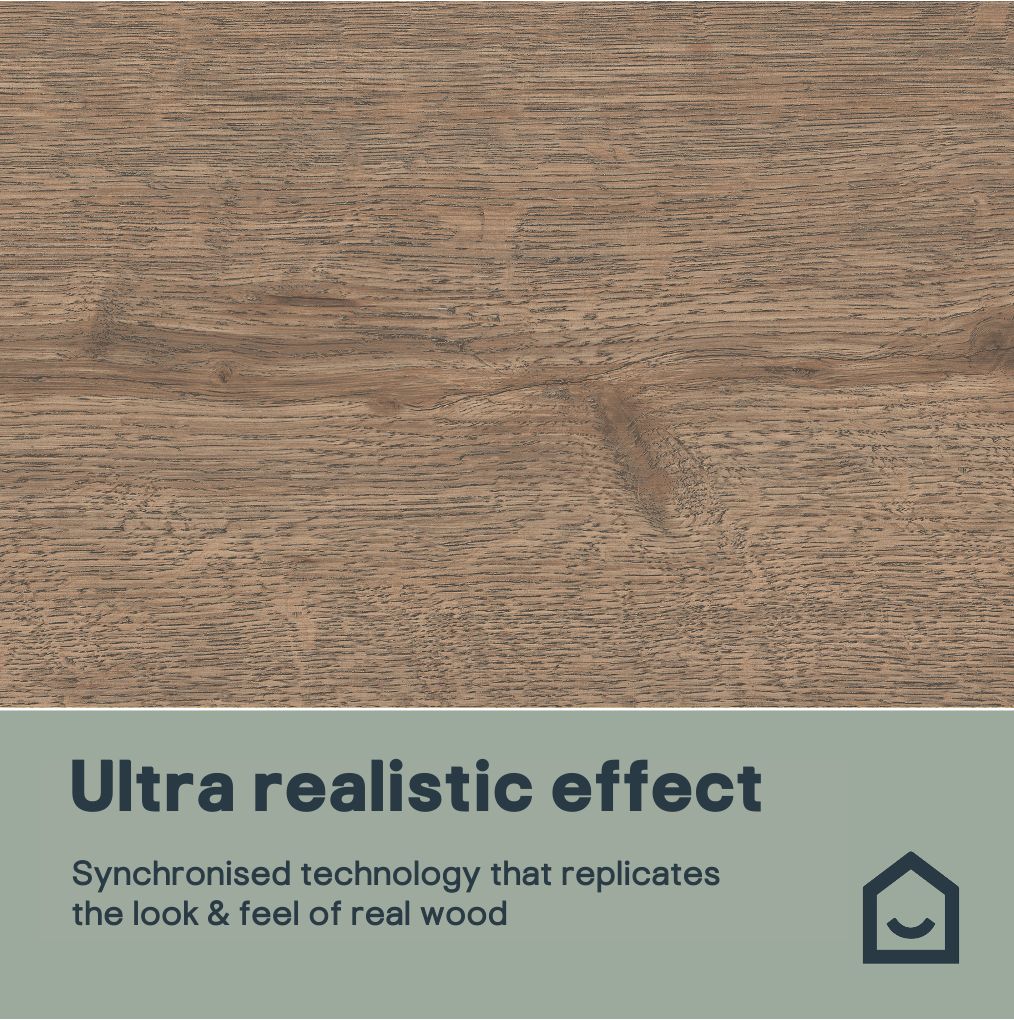 GoodHome Faversham Natural oak effect Structured Laminate Flooring, 1.99m²