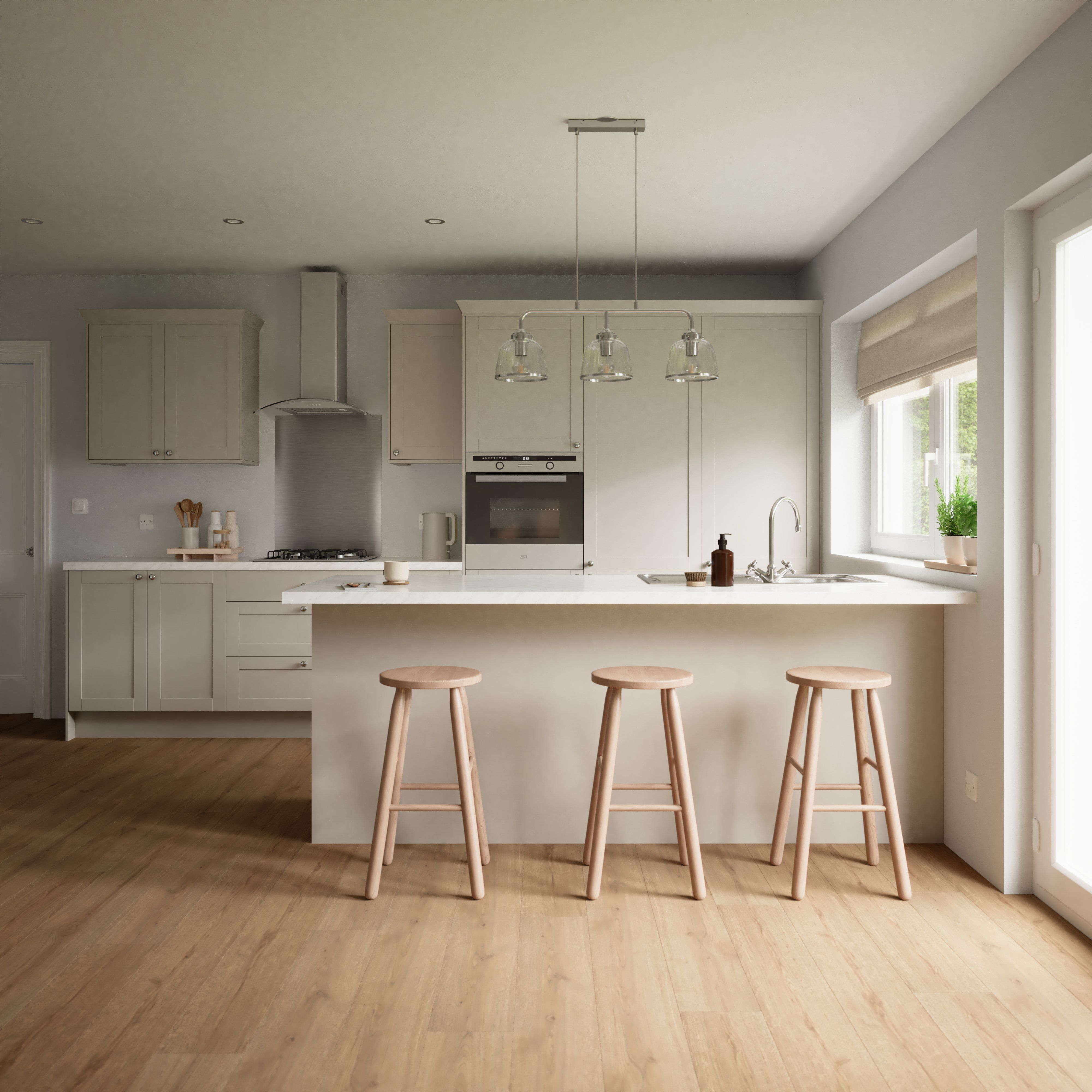 GoodHome Faversham Natural oak effect Structured Laminate Flooring, 1.99m²