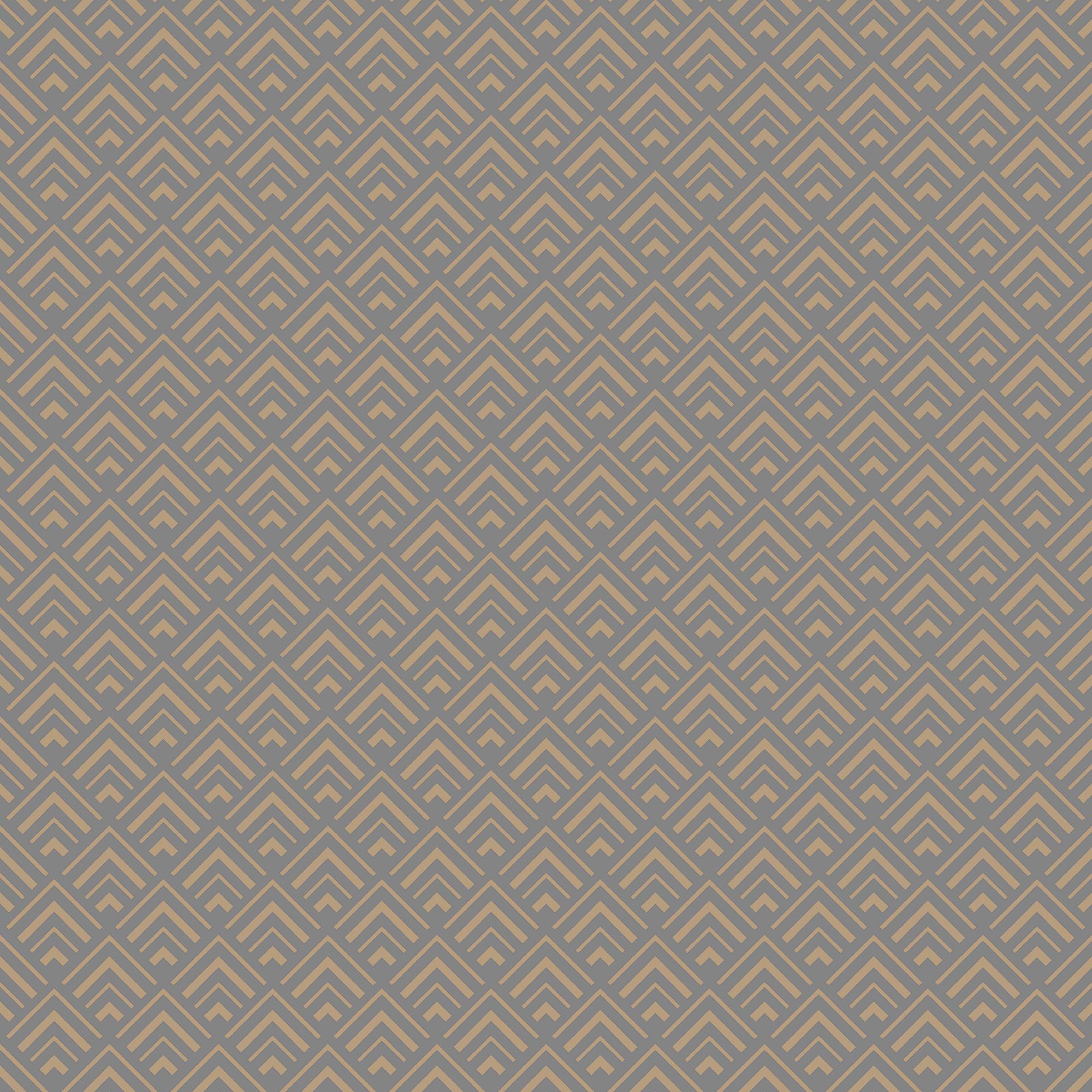 GoodHome Ficus Grey Art deco Gold effect Textured Wallpaper Sample