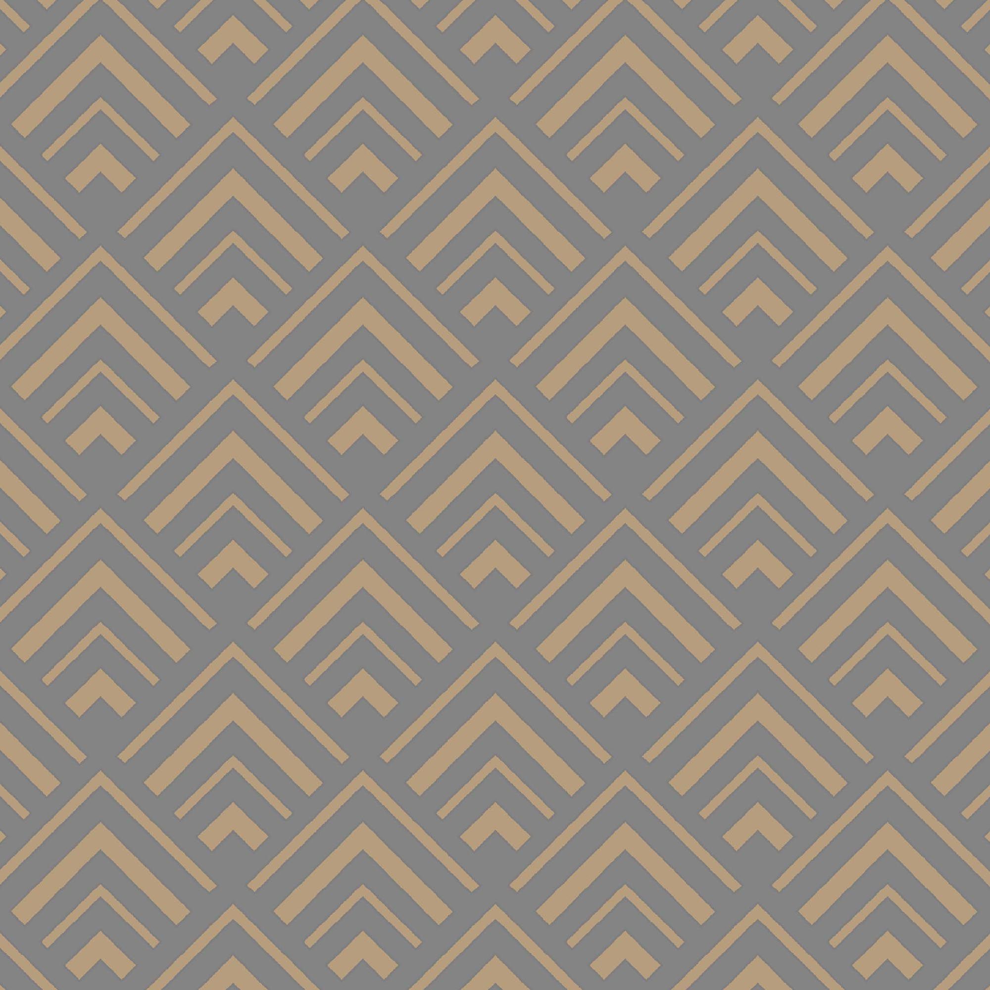GoodHome Ficus Grey Gold effect Art deco Textured Wallpaper Sample