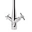 GoodHome Filbert Silver Chrome effect Kitchen Twin lever Tap