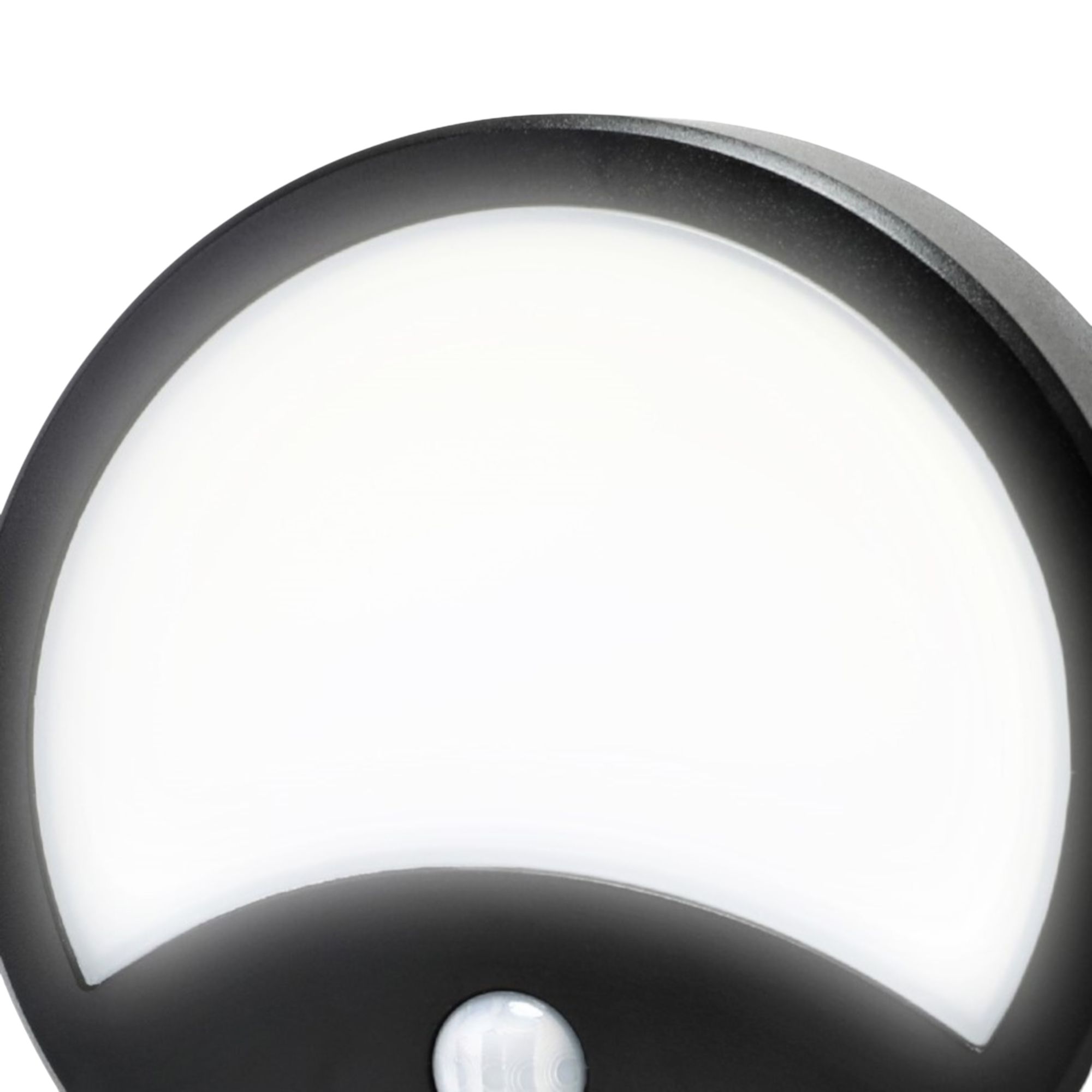 GoodHome Fixed Matt Black Integrated LED PIR Motion sensor Outdoor Wall light 1W