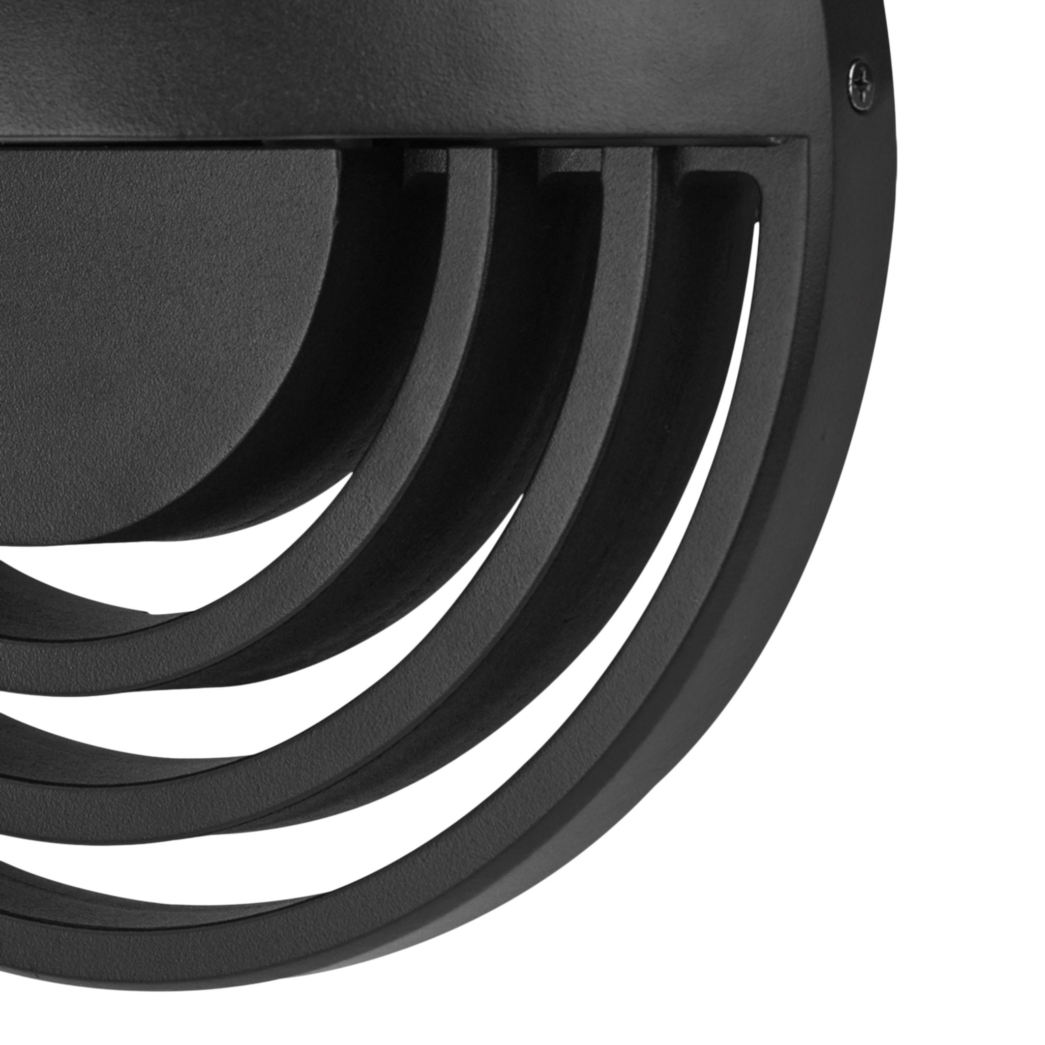 GoodHome Fixed Matt Black Mains-powered Integrated LED Outdoor Wall light 400lm (Dia)24cm
