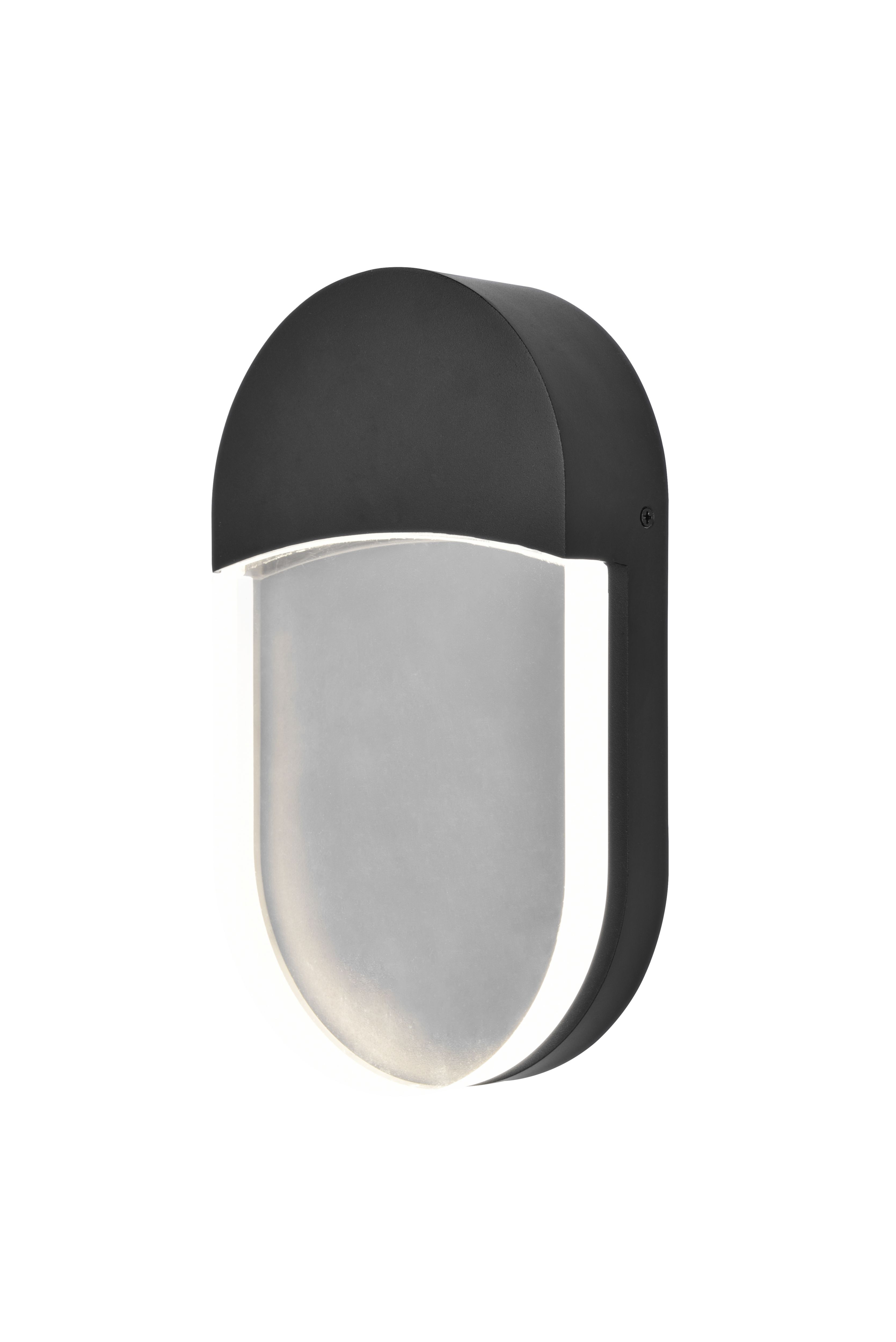 GoodHome Fixed Matt Black Mains-powered Integrated LED Outdoor Wall light 400lm