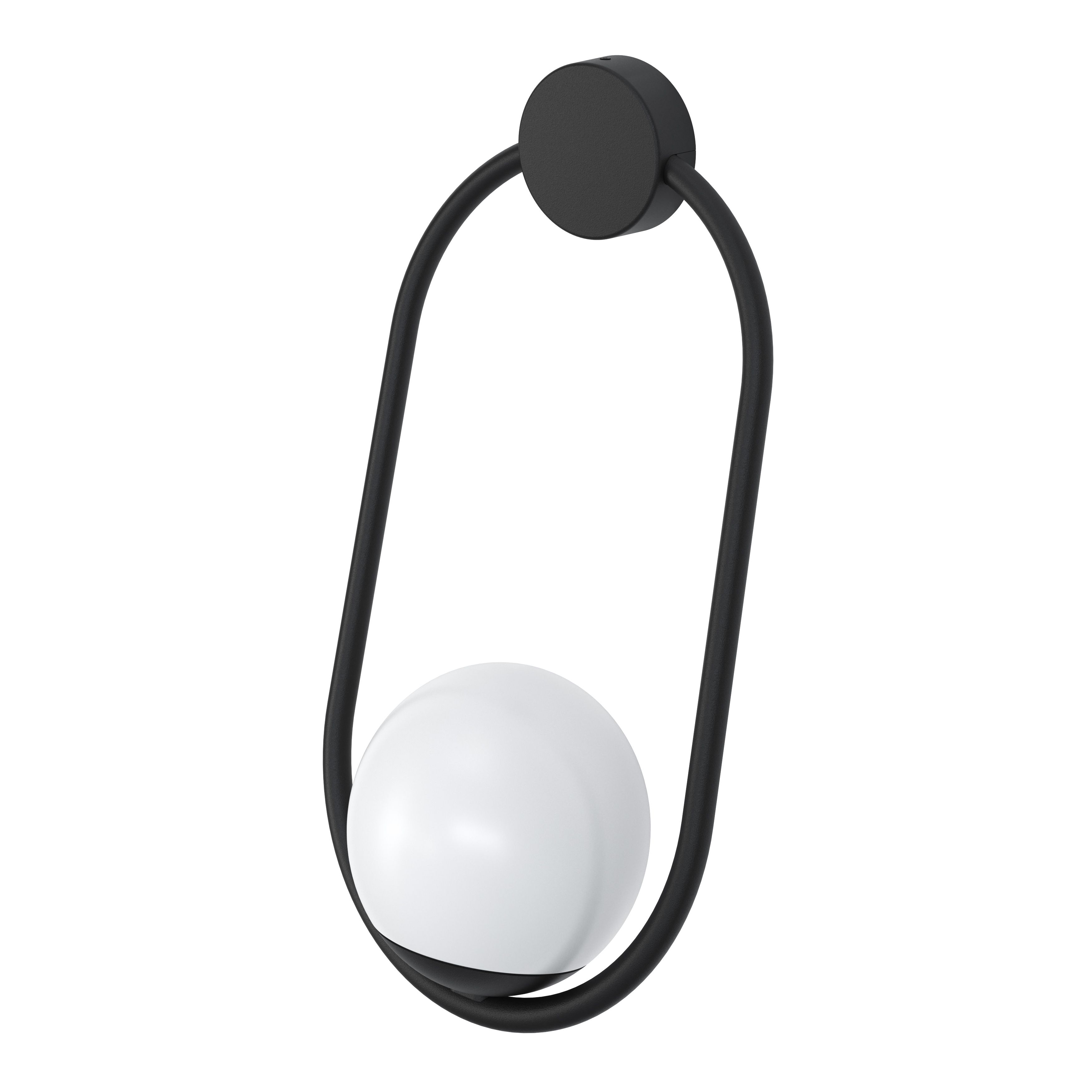 GoodHome Fixed Matt Black Mains-powered Outdoor Wall light (Dia)16cm
