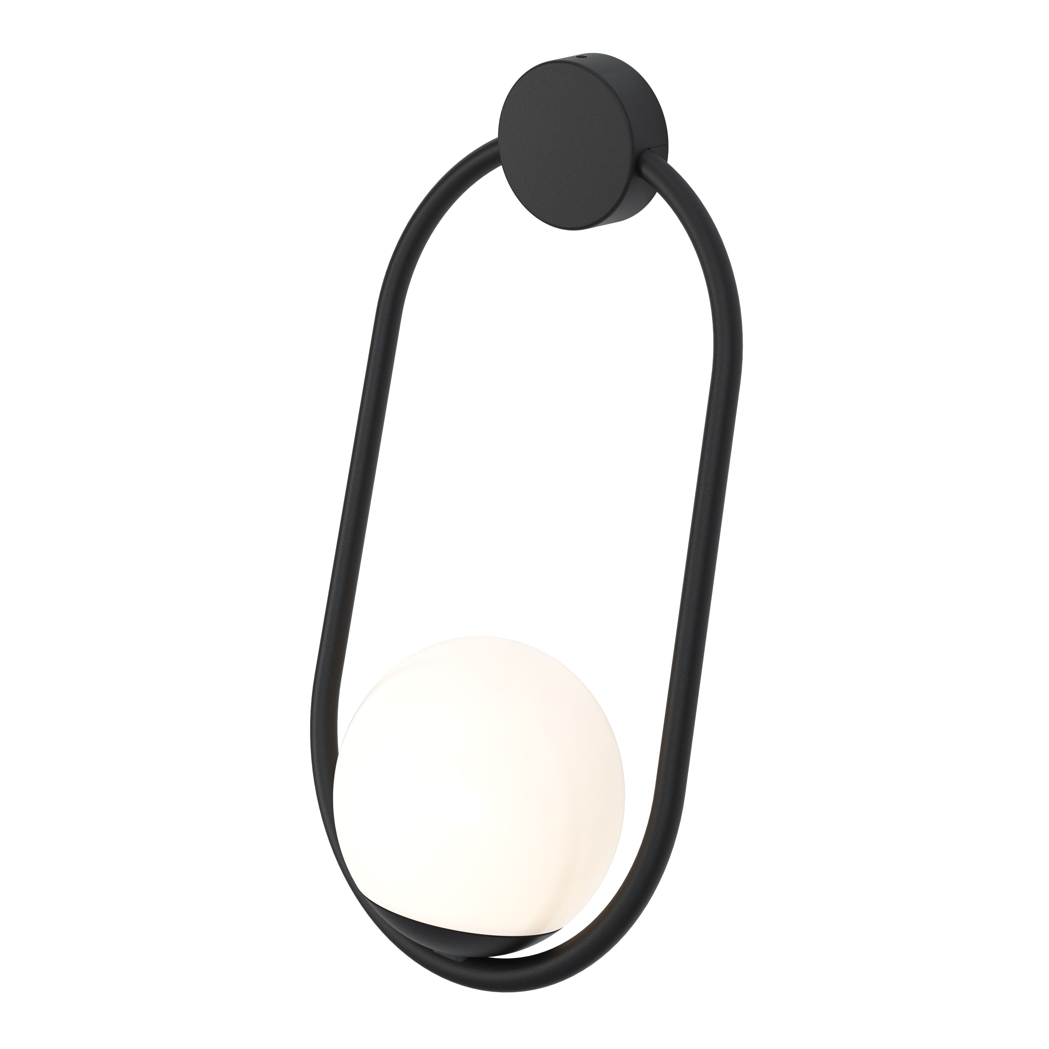 GoodHome Fixed Matt Black Mains-powered Outdoor Wall light (Dia)16cm
