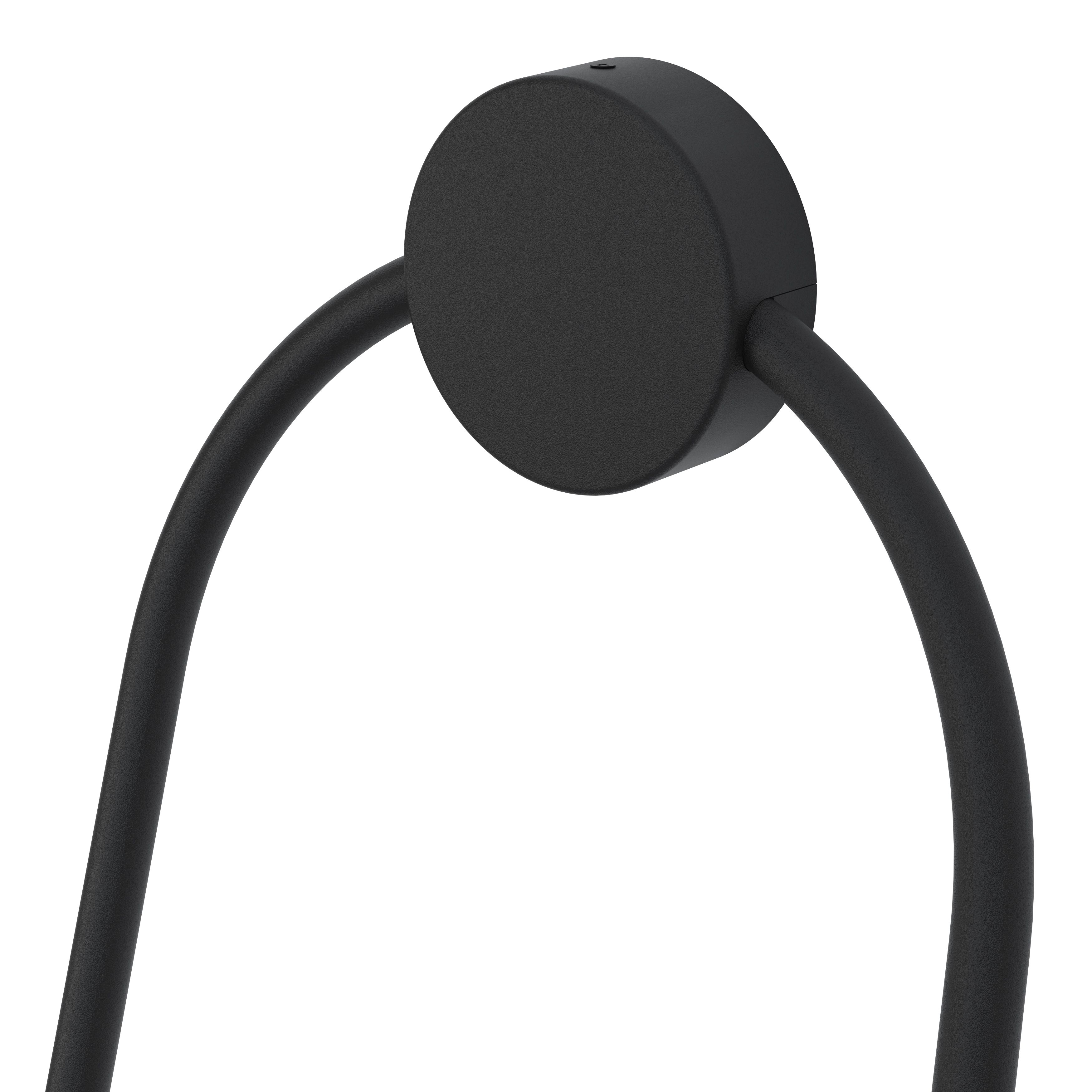 GoodHome Fixed Matt Black Mains-powered Outdoor Wall light (Dia)16cm