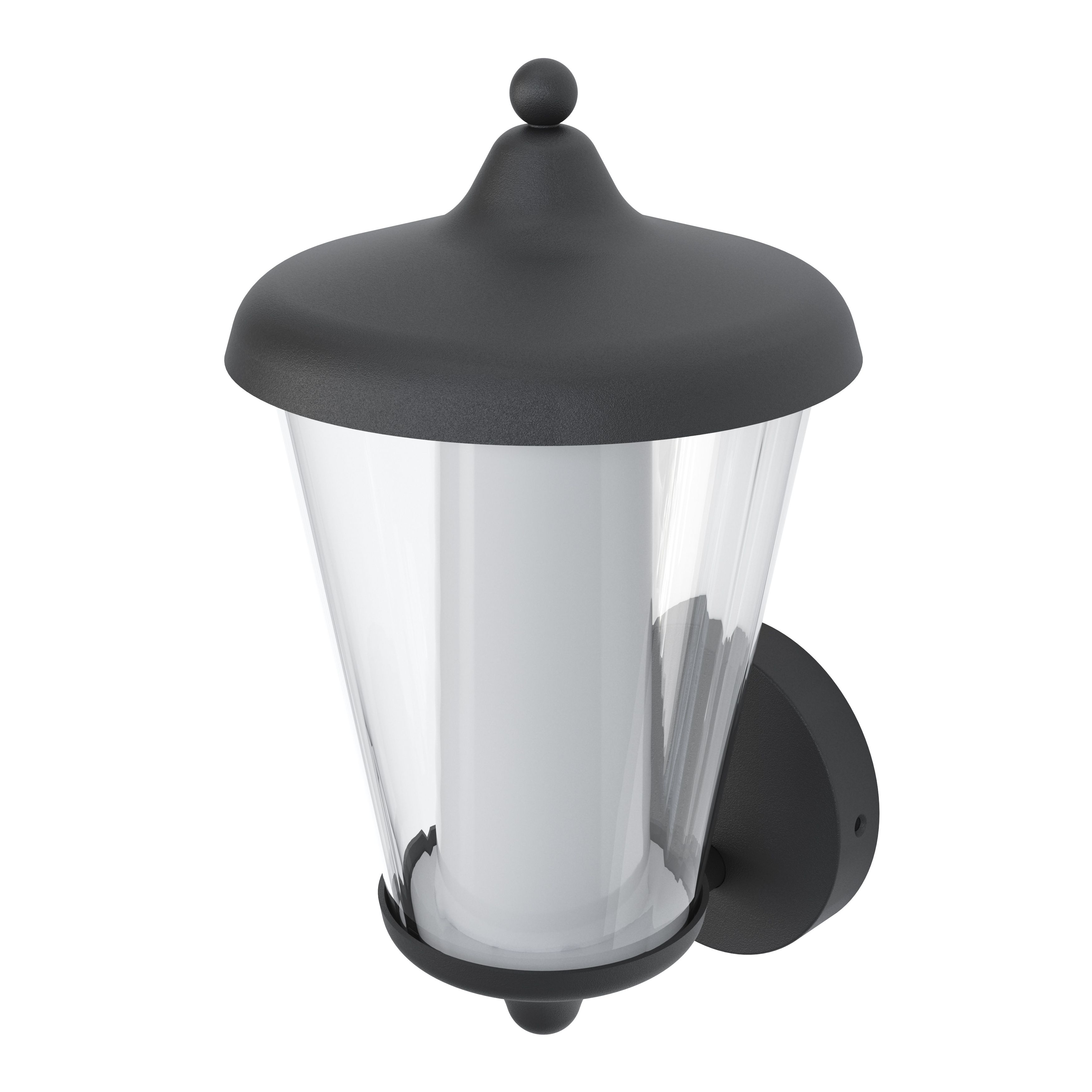 GoodHome Fixed Matt Dark grey Mains-powered Integrated LED Outdoor Lantern Wall light 1000lm (Dia)20.5cm