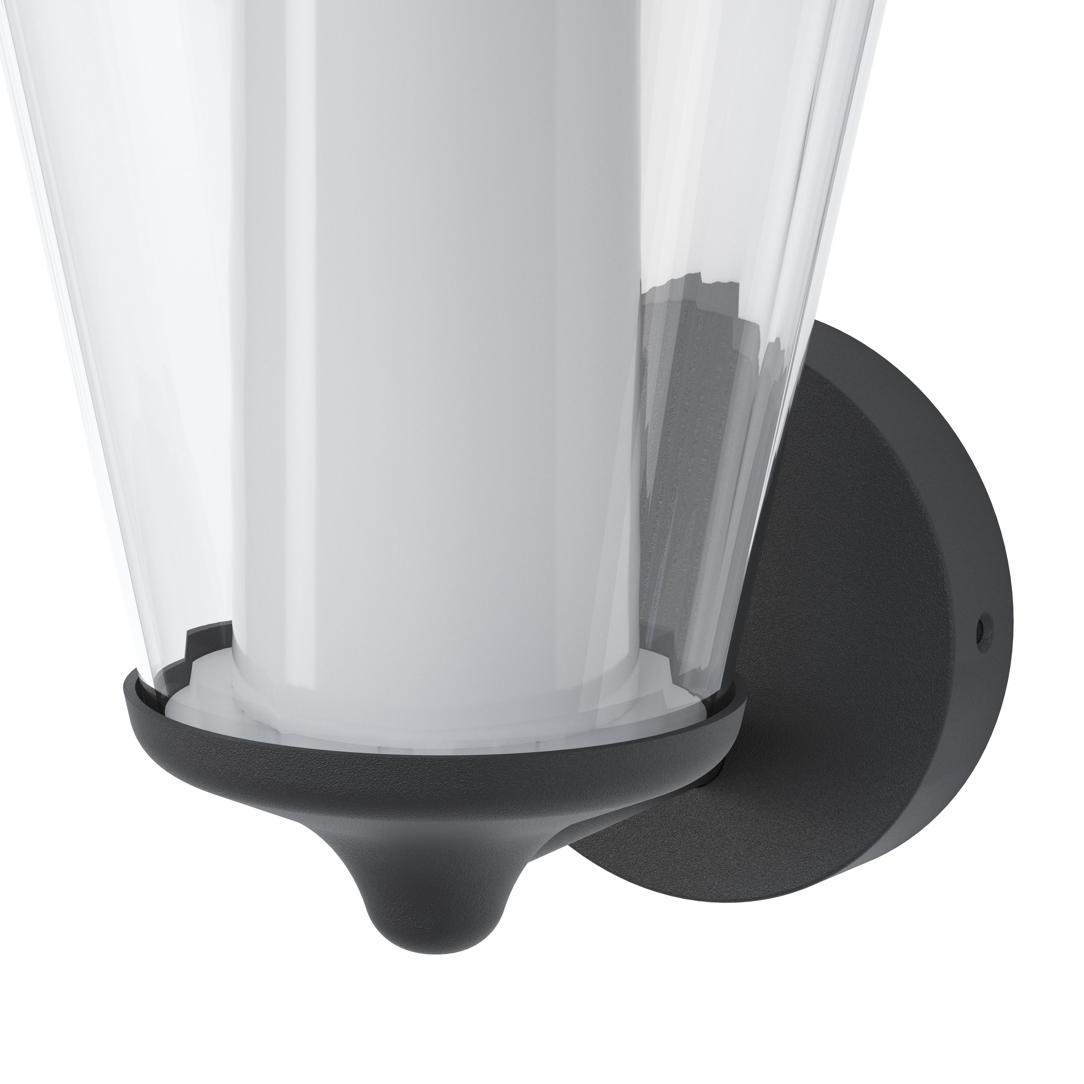 GoodHome Fixed Matt Dark grey Mains-powered Integrated LED Outdoor Lantern Wall light 1000lm (Dia)20.5cm
