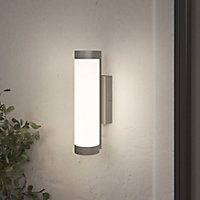 GoodHome Fixed Matt Dark grey Mains-powered Integrated LED Outdoor Wall light 1400lm (Dia)7.6cm