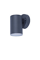 GoodHome Fixed Matt Dark grey Mains-powered Integrated LED Outdoor Wall light 380lm (Dia)6cm