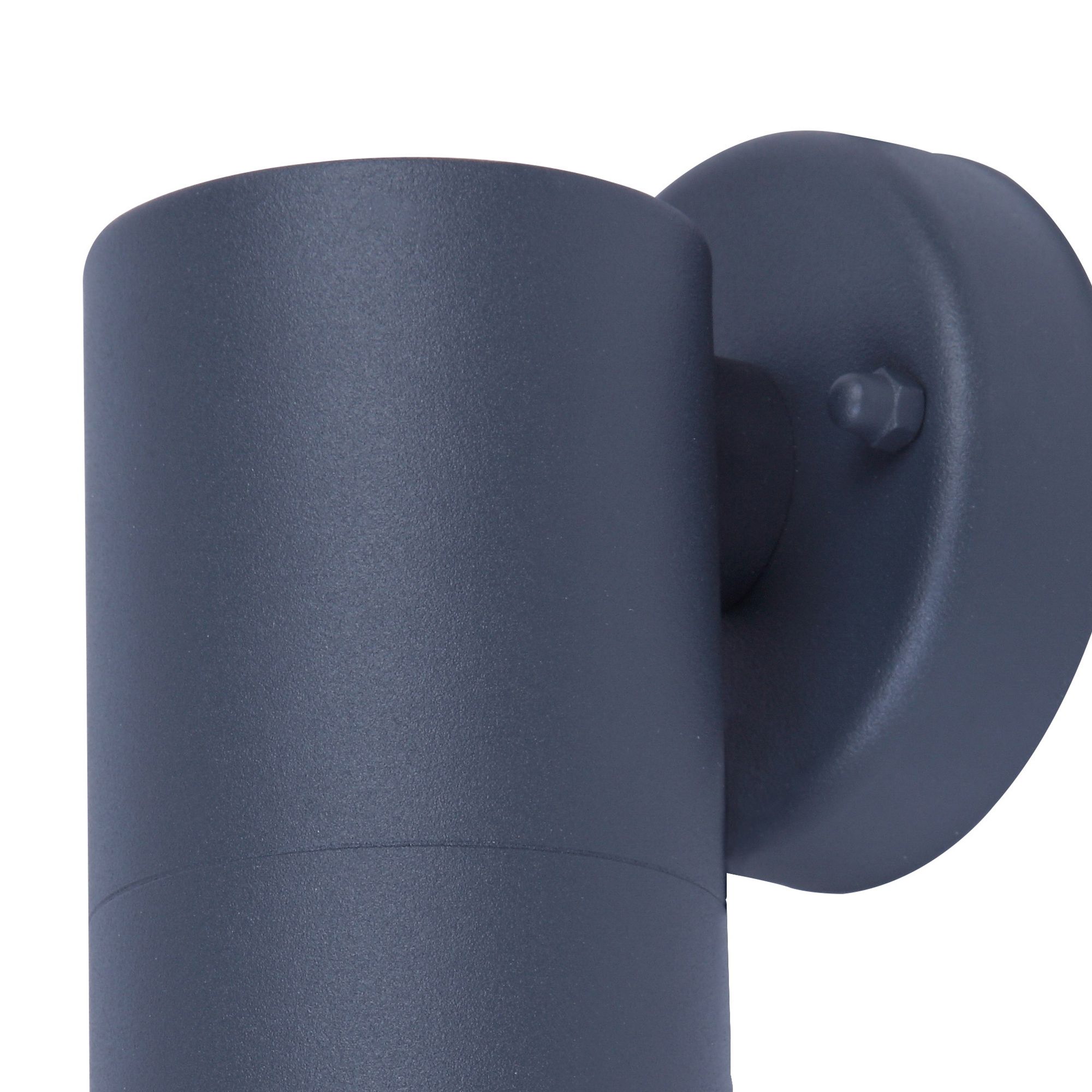 GoodHome Fixed Matt Dark grey Mains-powered Integrated LED Outdoor Wall light 380lm (Dia)6cm