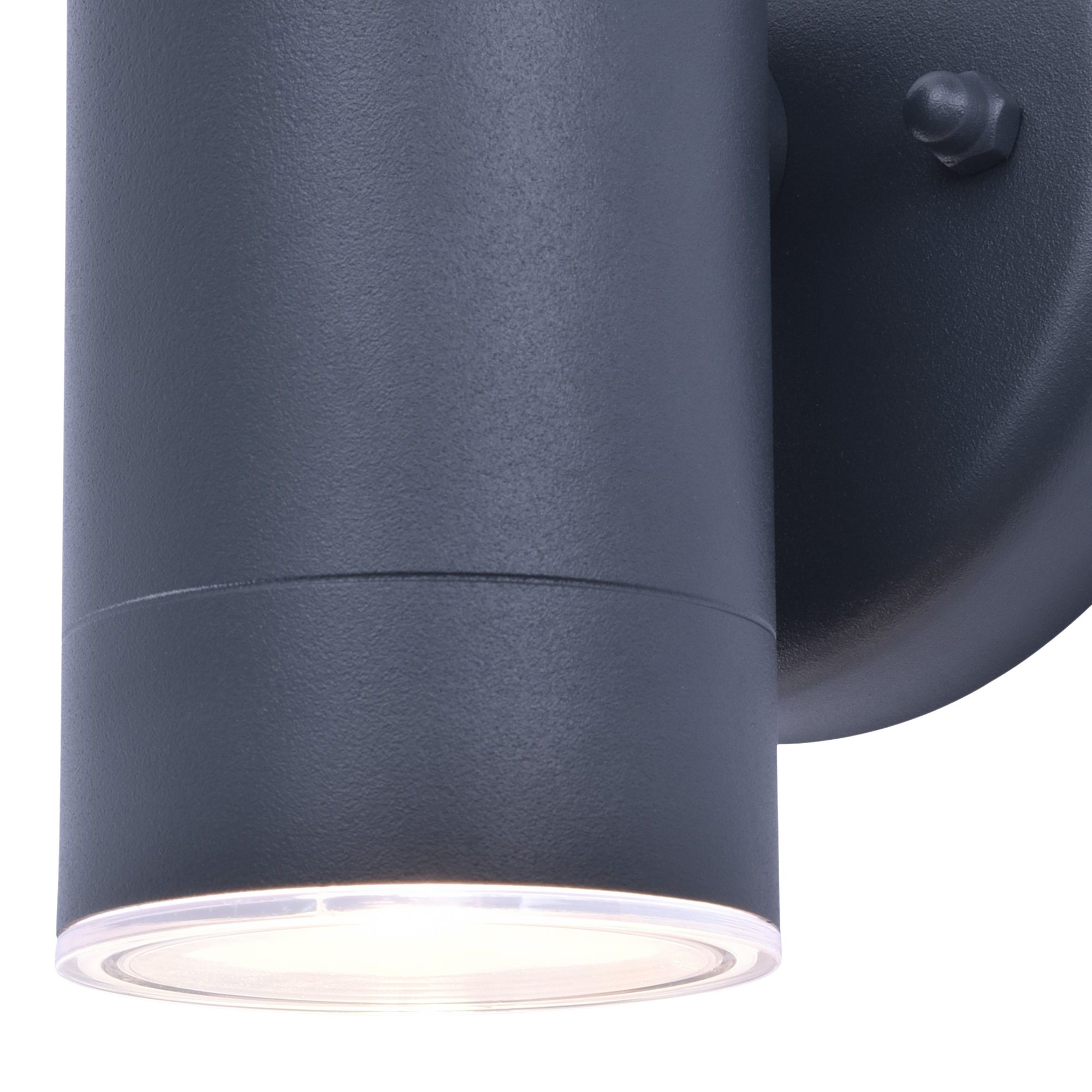 GoodHome Fixed Matt Dark grey Mains-powered Integrated LED Outdoor Wall light 380lm (Dia)6cm