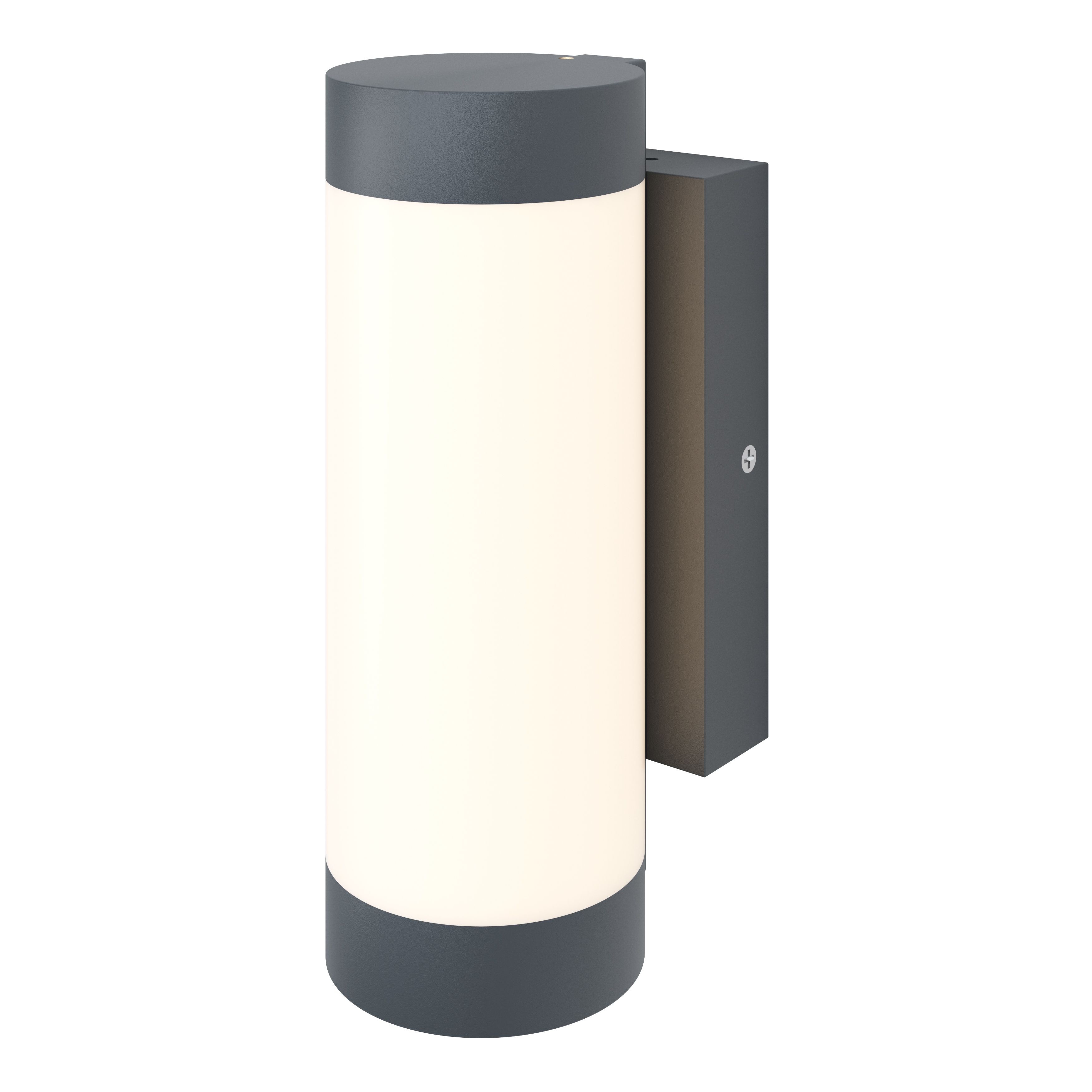 GoodHome Fixed Matt Dark grey Mains-powered Integrated LED Outdoor Wall light 900lm (Dia)7.6cm
