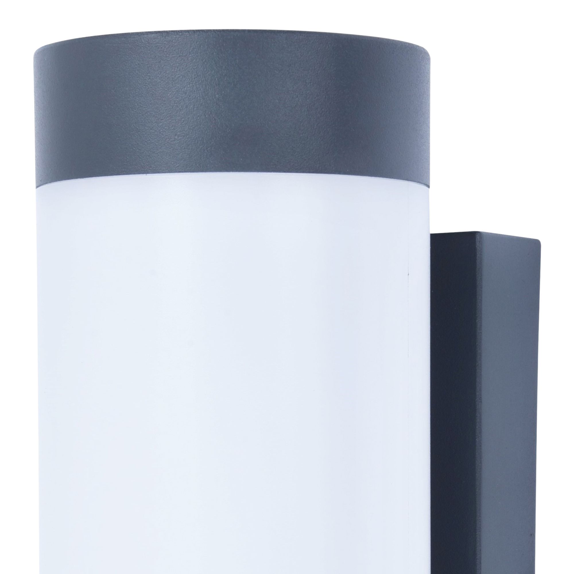 GoodHome Fixed Matt Dark grey Mains-powered Integrated LED Outdoor Wall light 900lm (Dia)7.6cm