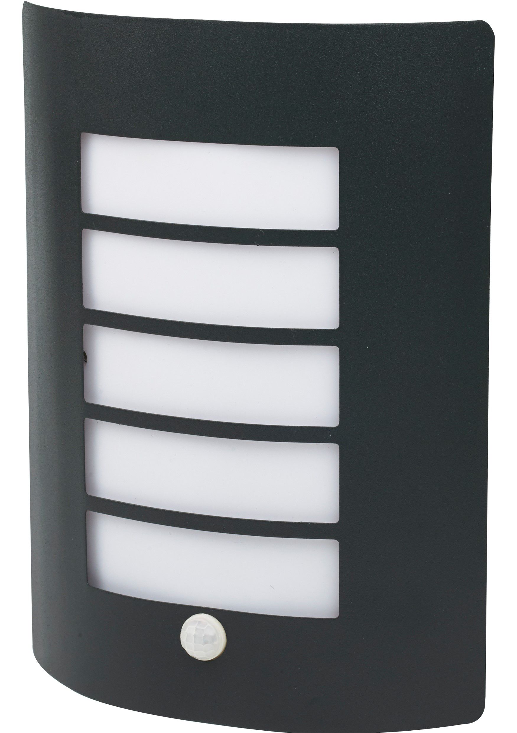 GoodHome Fixed Matt Dark Grey PIR Motion sensor Outdoor Wall light 40W