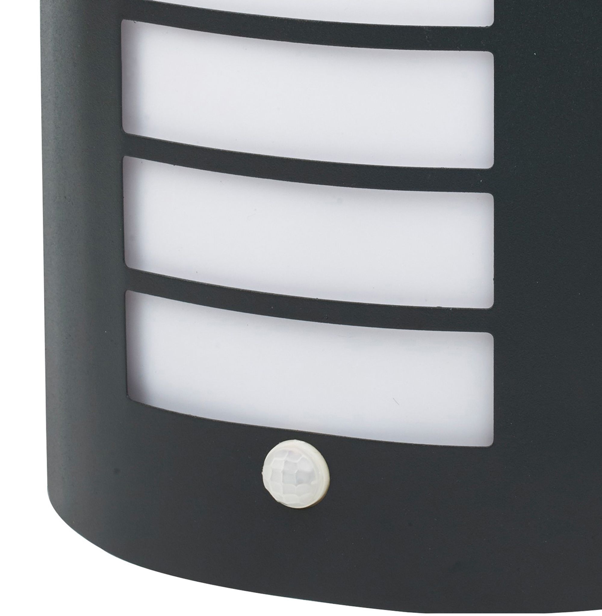 GoodHome Fixed Matt Dark Grey PIR Motion sensor Outdoor Wall light 40W