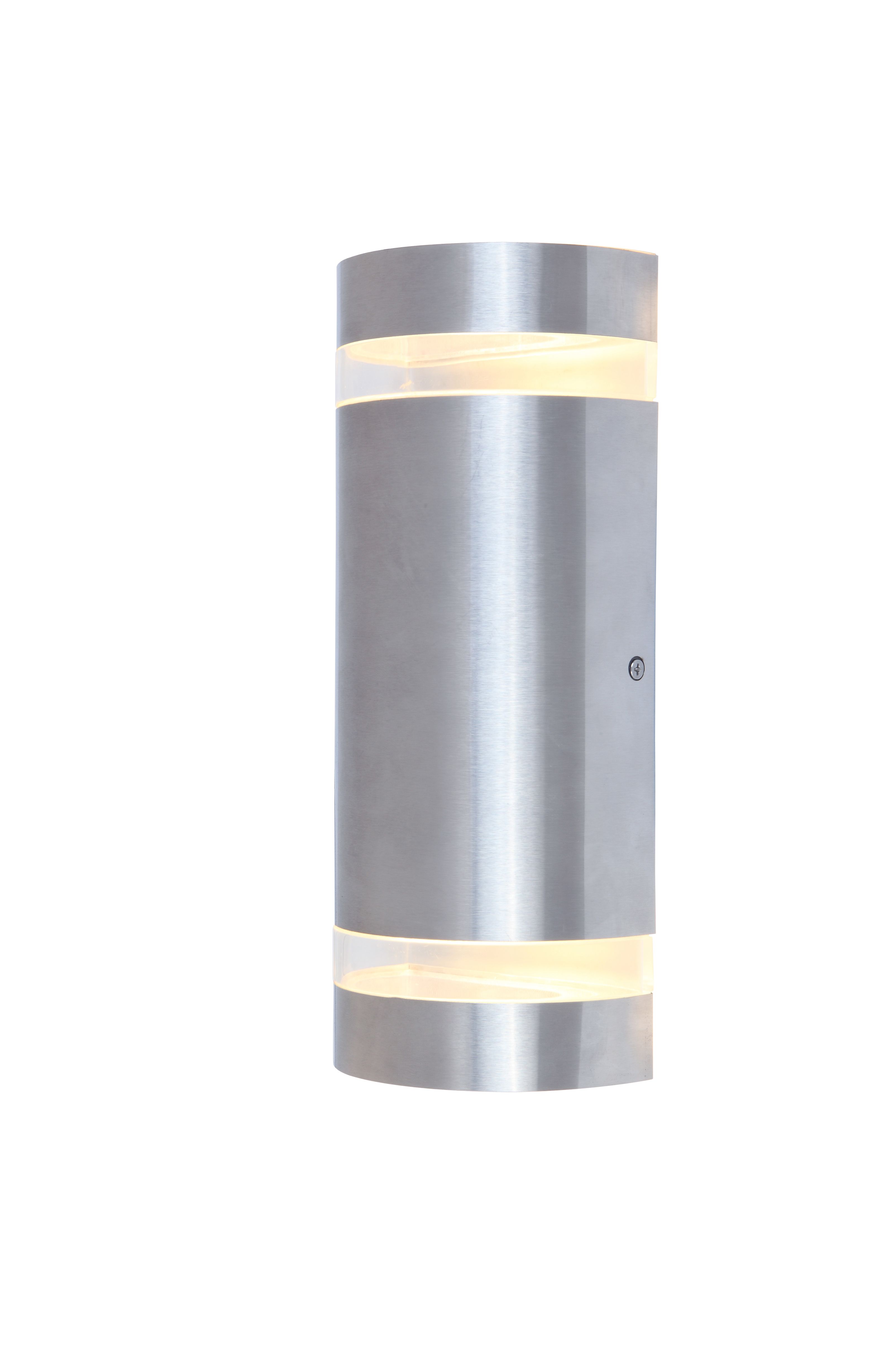 GoodHome Fixed Stainless steel Mains-powered Integrated LED Outdoor Double Half wall light 950lm