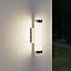 GoodHome Fixed Stainless steel Mains-powered Integrated LED Outdoor Wall light 1400lm (Dia)7.6cm