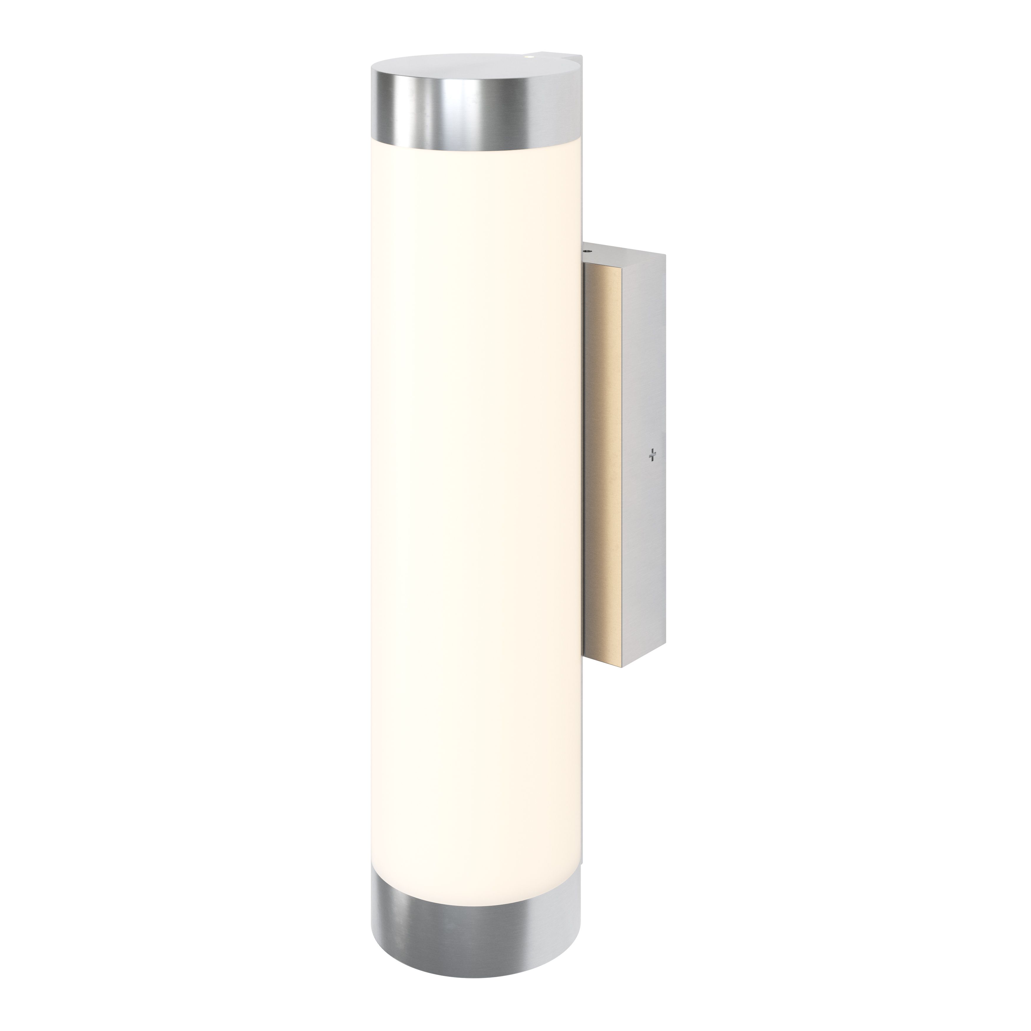 GoodHome Fixed Stainless steel Mains-powered Integrated LED Outdoor Wall light 1400lm (Dia)7.6cm