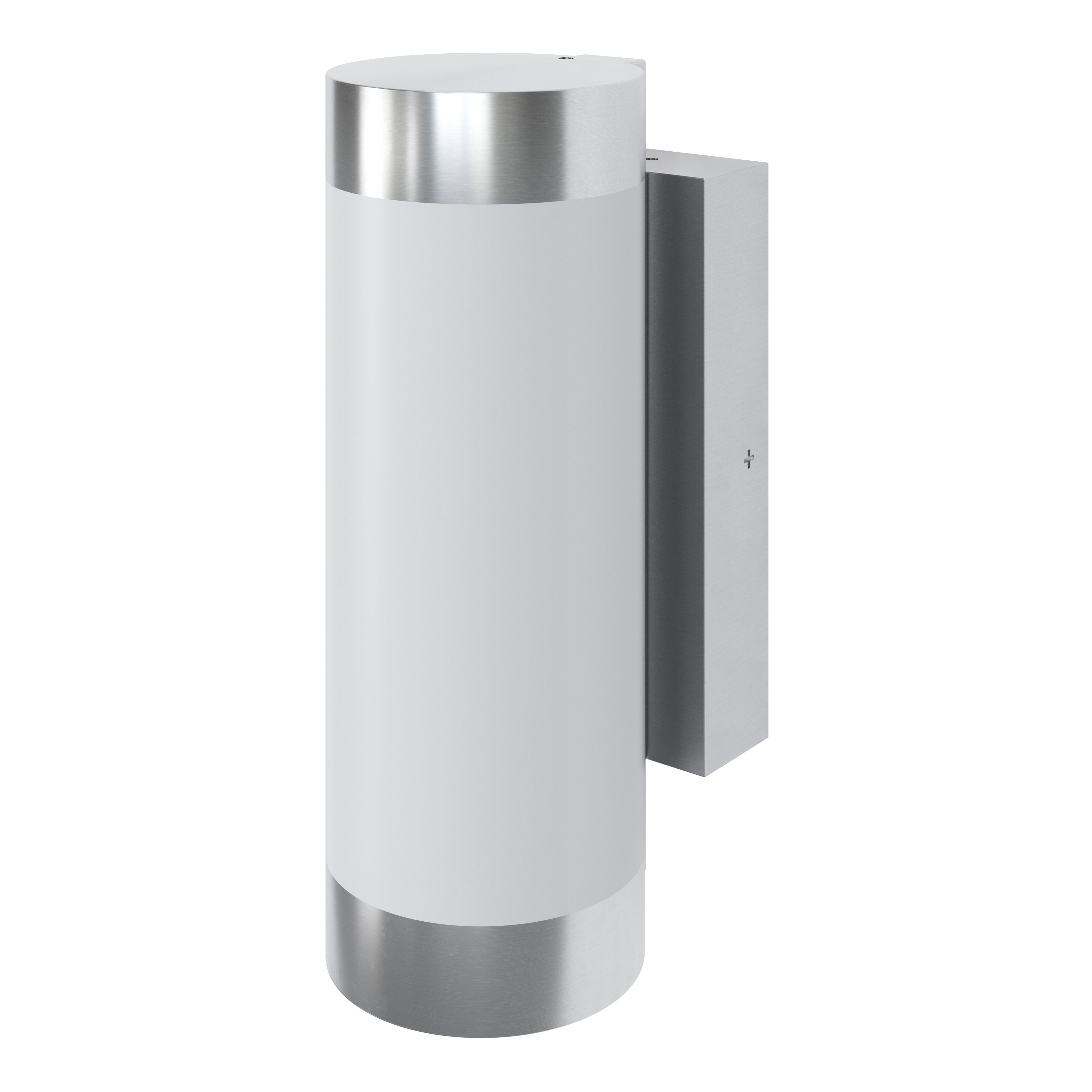 GoodHome Fixed Stainless steel Mains-powered Integrated LED Outdoor Wall light 900lm (Dia)7.6cm