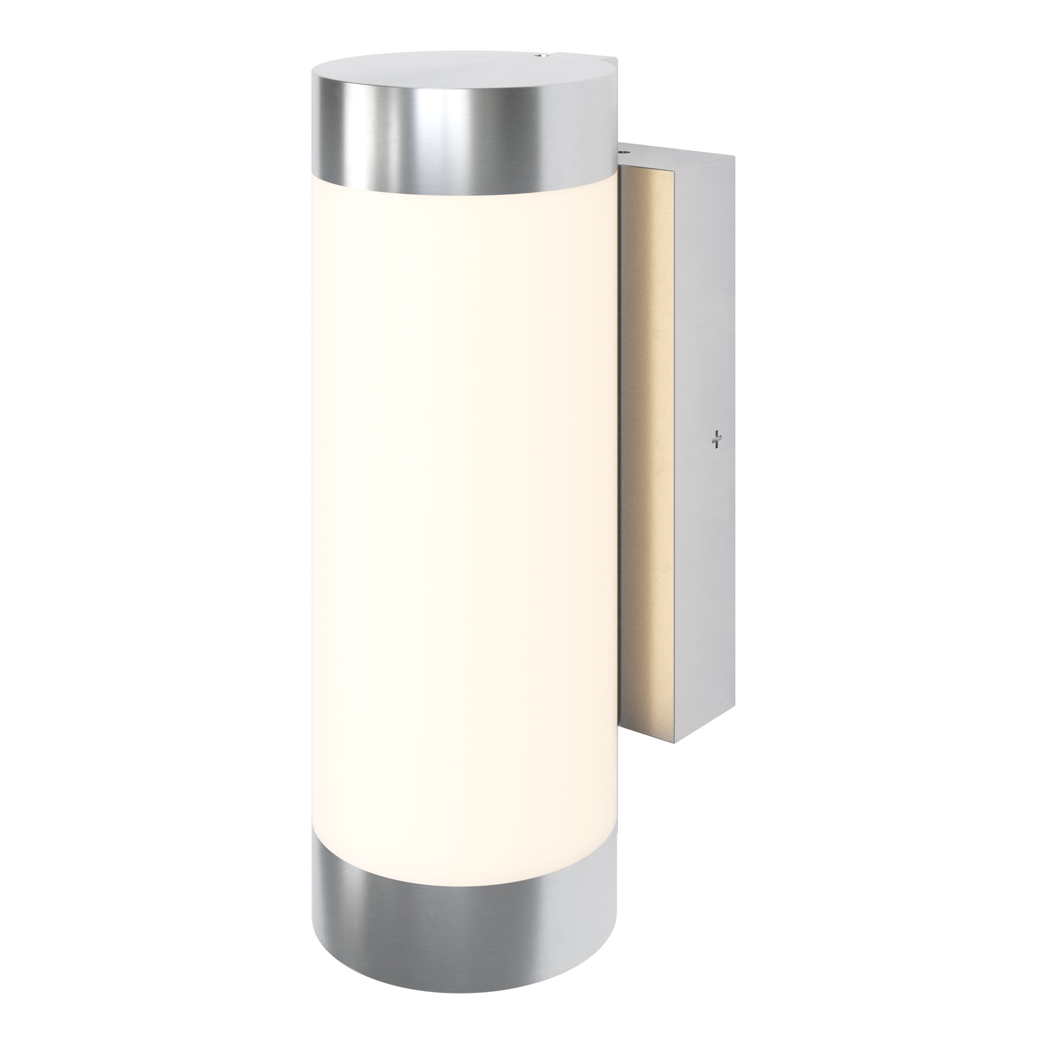 GoodHome Fixed Stainless steel Mains-powered Integrated LED Outdoor Wall light 900lm (Dia)7.6cm