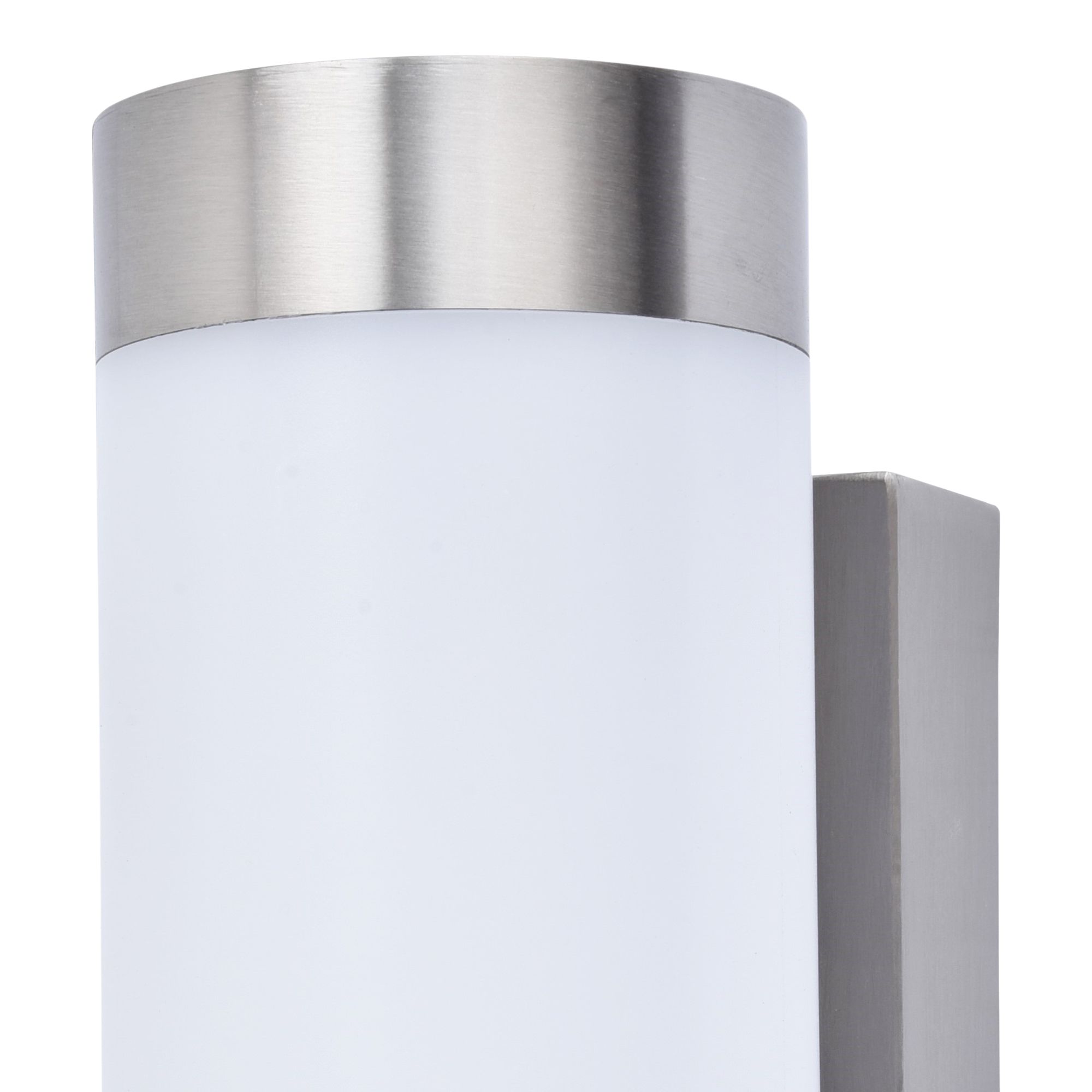 GoodHome Fixed Stainless steel Mains-powered Integrated LED Outdoor Wall light 900lm (Dia)7.6cm
