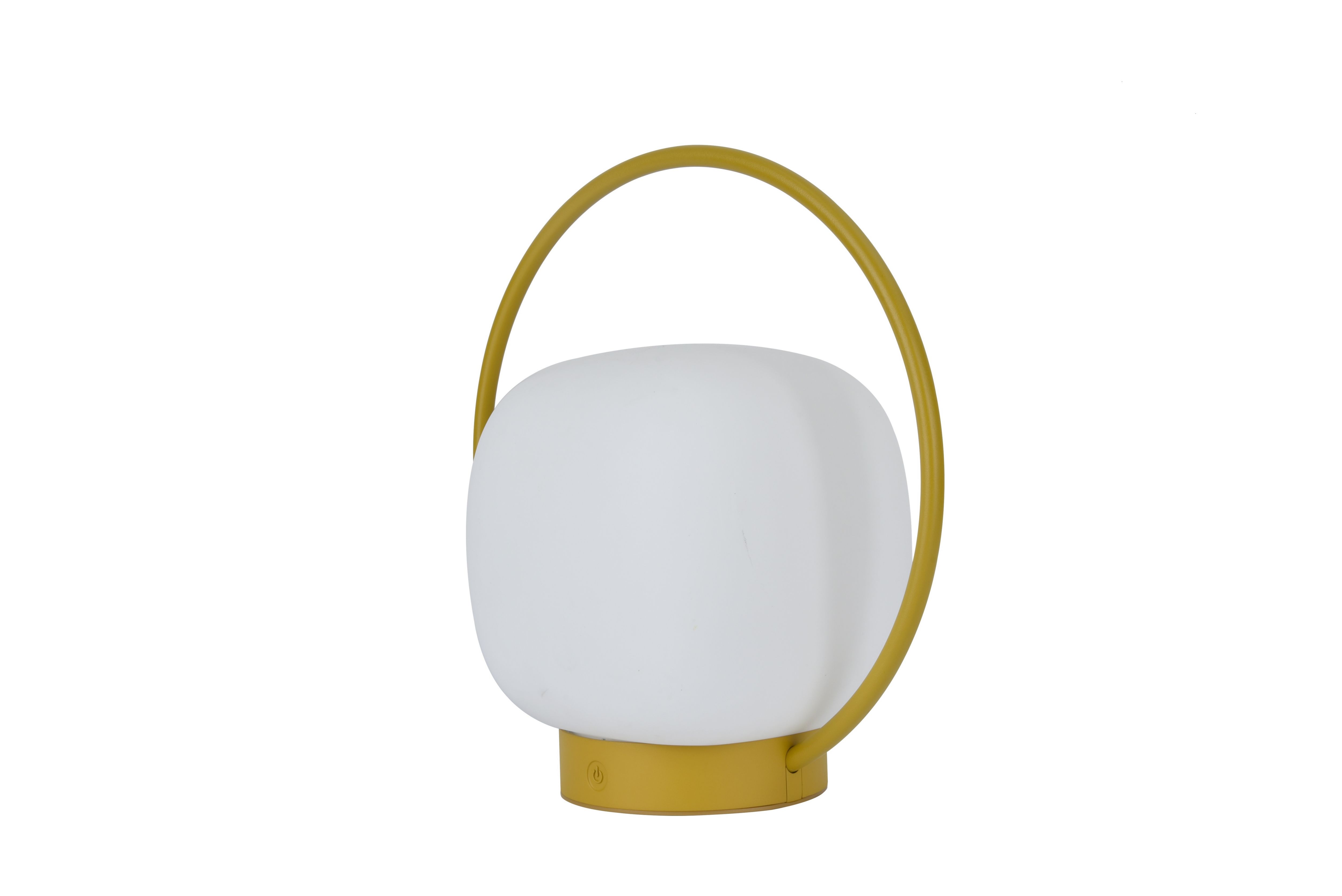 GoodHome Fowey Yellow Battery-powered Neutral white Integrated LED Outdoor Lamp