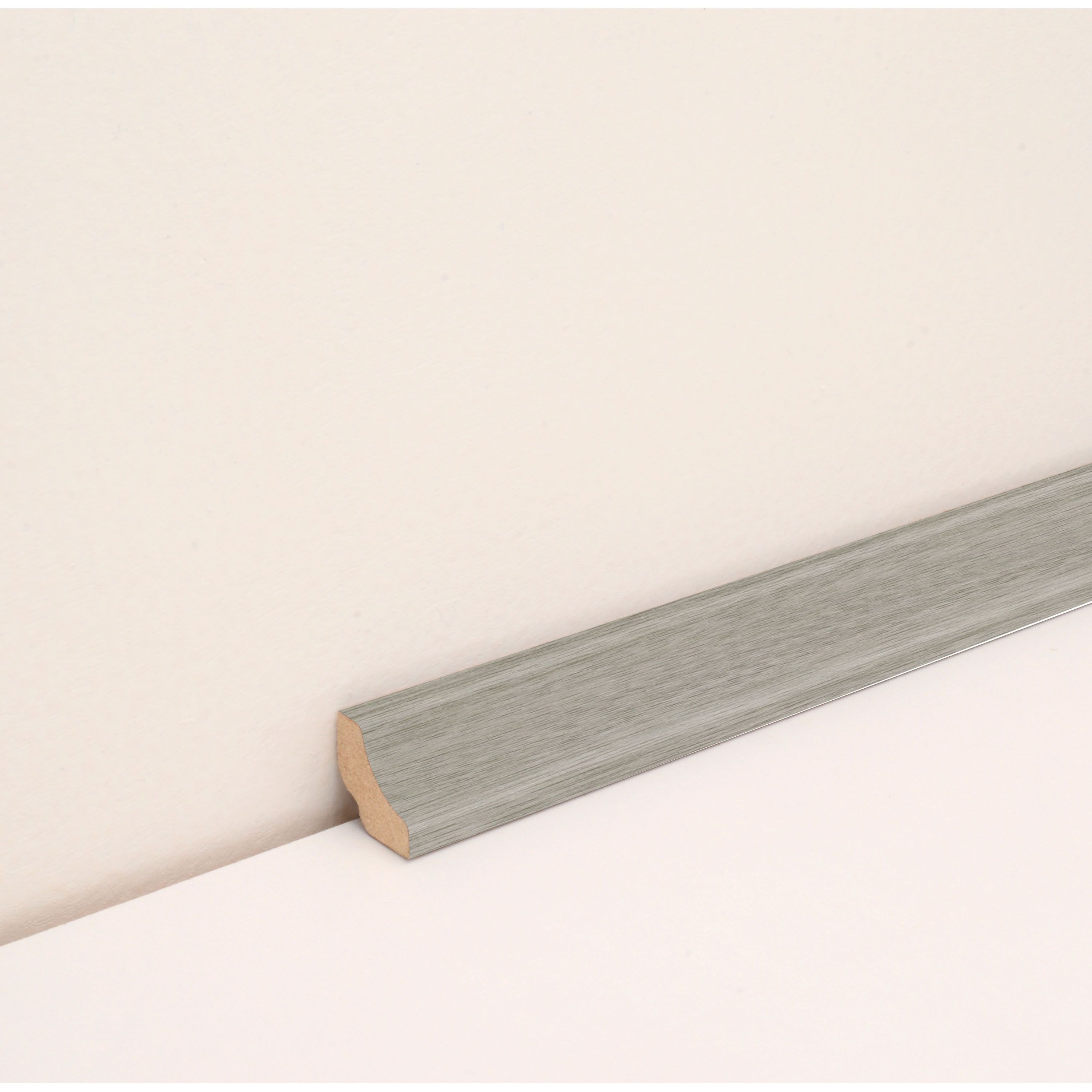 GoodHome FU026 Grey Wood effect Scotia trim, 220cm